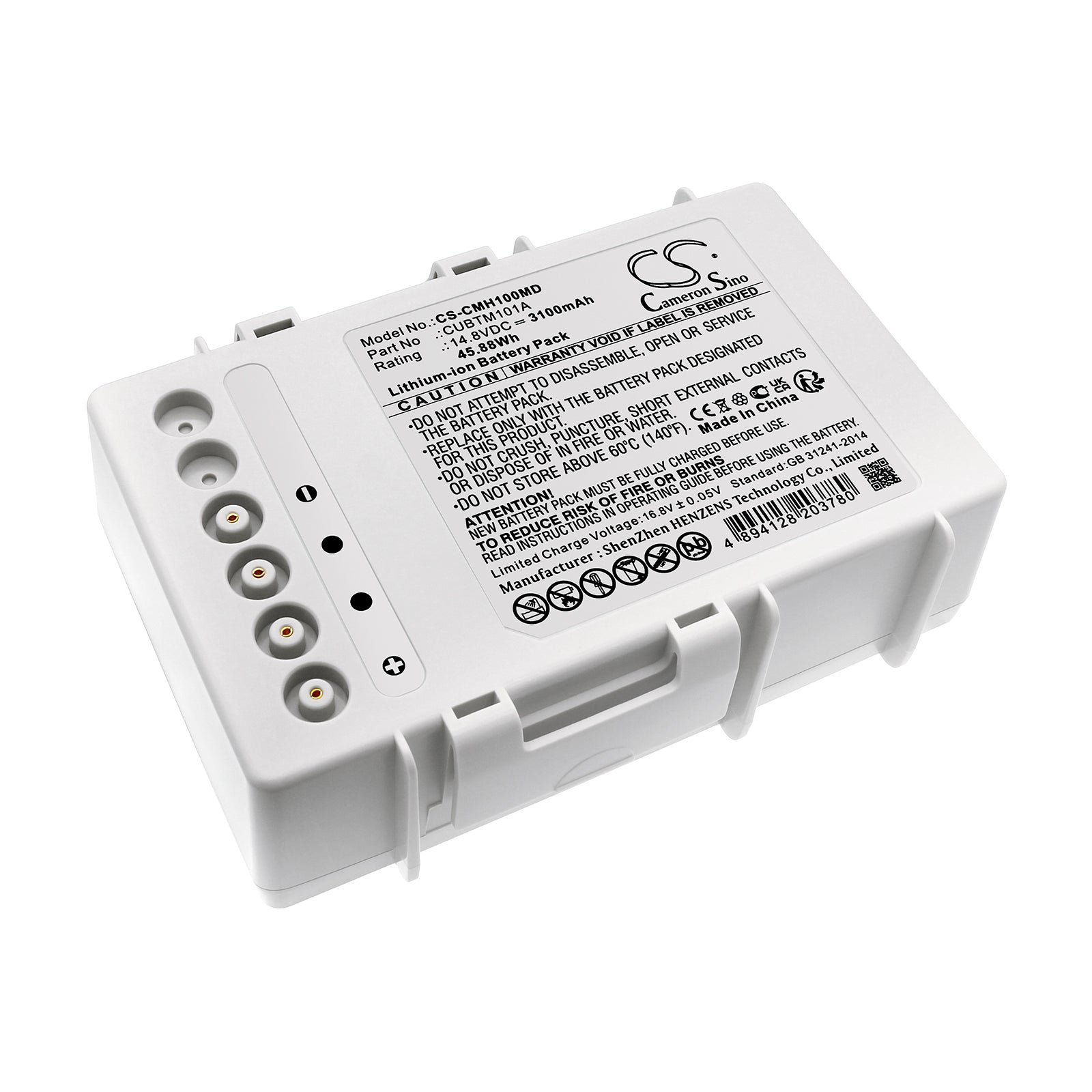 Li-ion, Medical Battery fits Cu Medical Cu-hd1, Lifegain Cu-hd1, 14.8V, 3100mAh Medical Cameron Sino Technology Limited