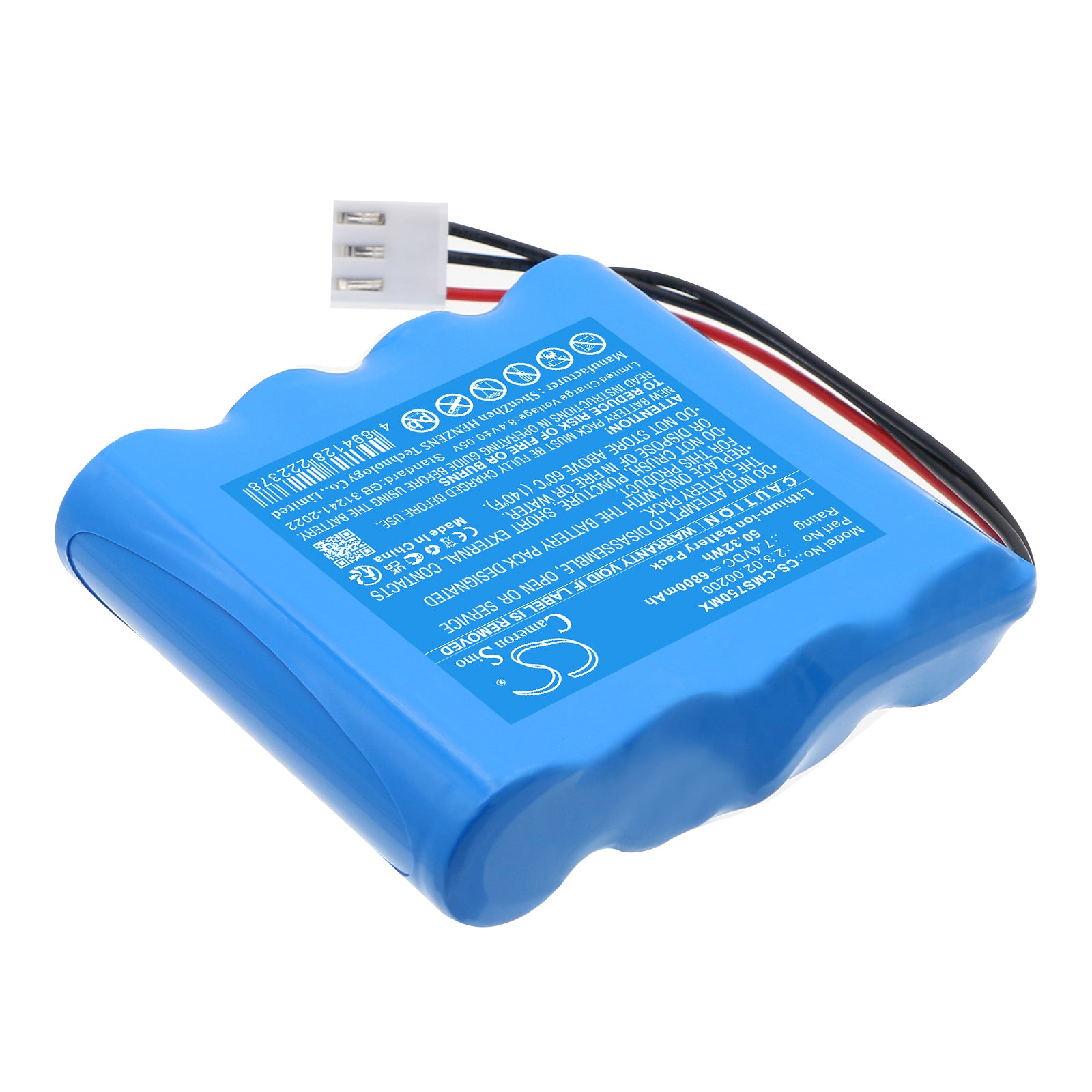 7.4V, Li-ion, 6800mAh, Battery fits CONTEC HMS7500, 50.32Wh Medical Cameron Sino Technology Limited