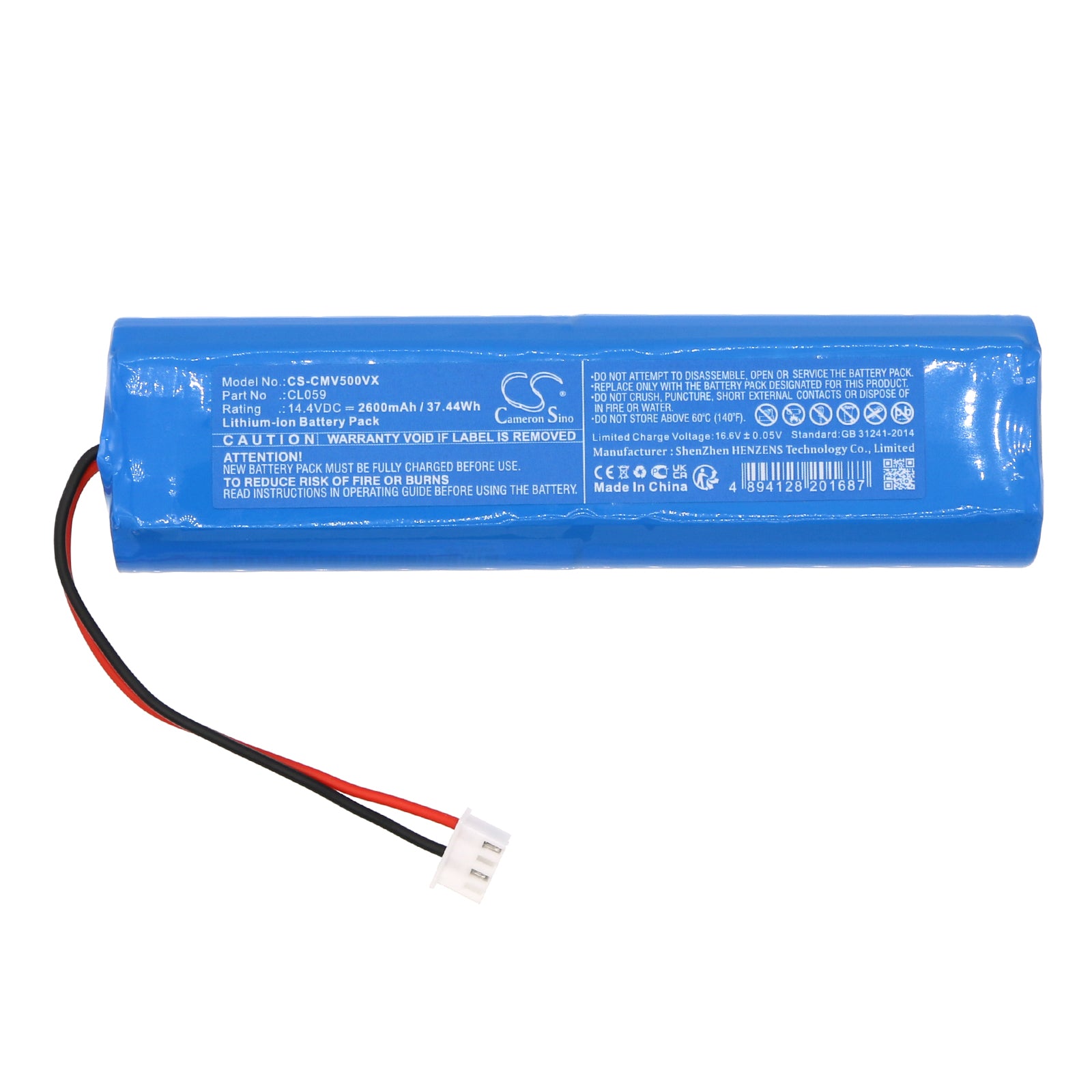 Li-ion, Vacuum Battery fits Cleanmate Rv500, 14.4V, 2600mAh Vacuum Cameron Sino Technology Limited