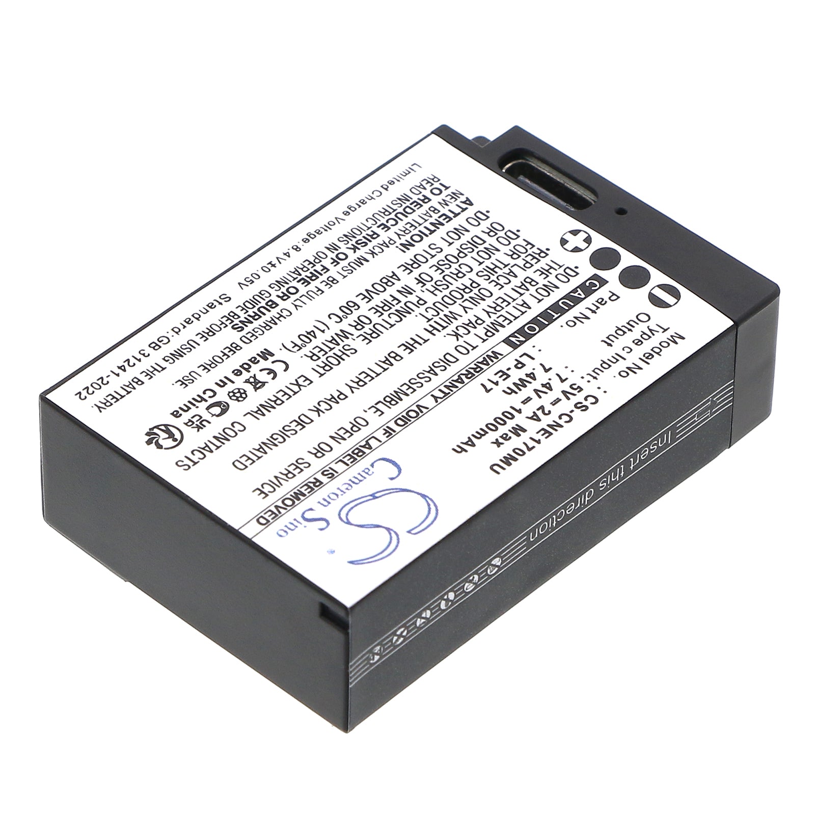 7.4V, Li-ion, 1000mAh, Battery fits Canon EOS Kiss X8i, EOS M3, 7.4Wh Camera Cameron Sino Technology Limited