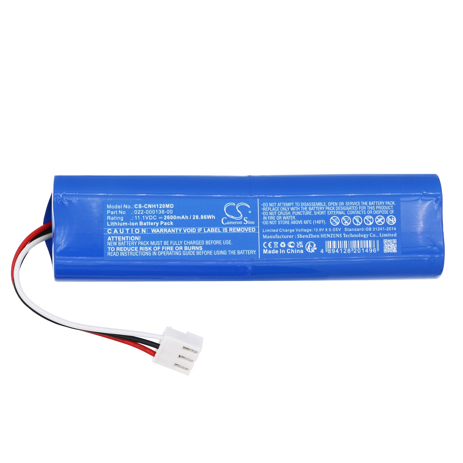 Li-ion, Medical Battery fits Comen H12, 11.1V, 2600mAh Medical Cameron Sino Technology Limited