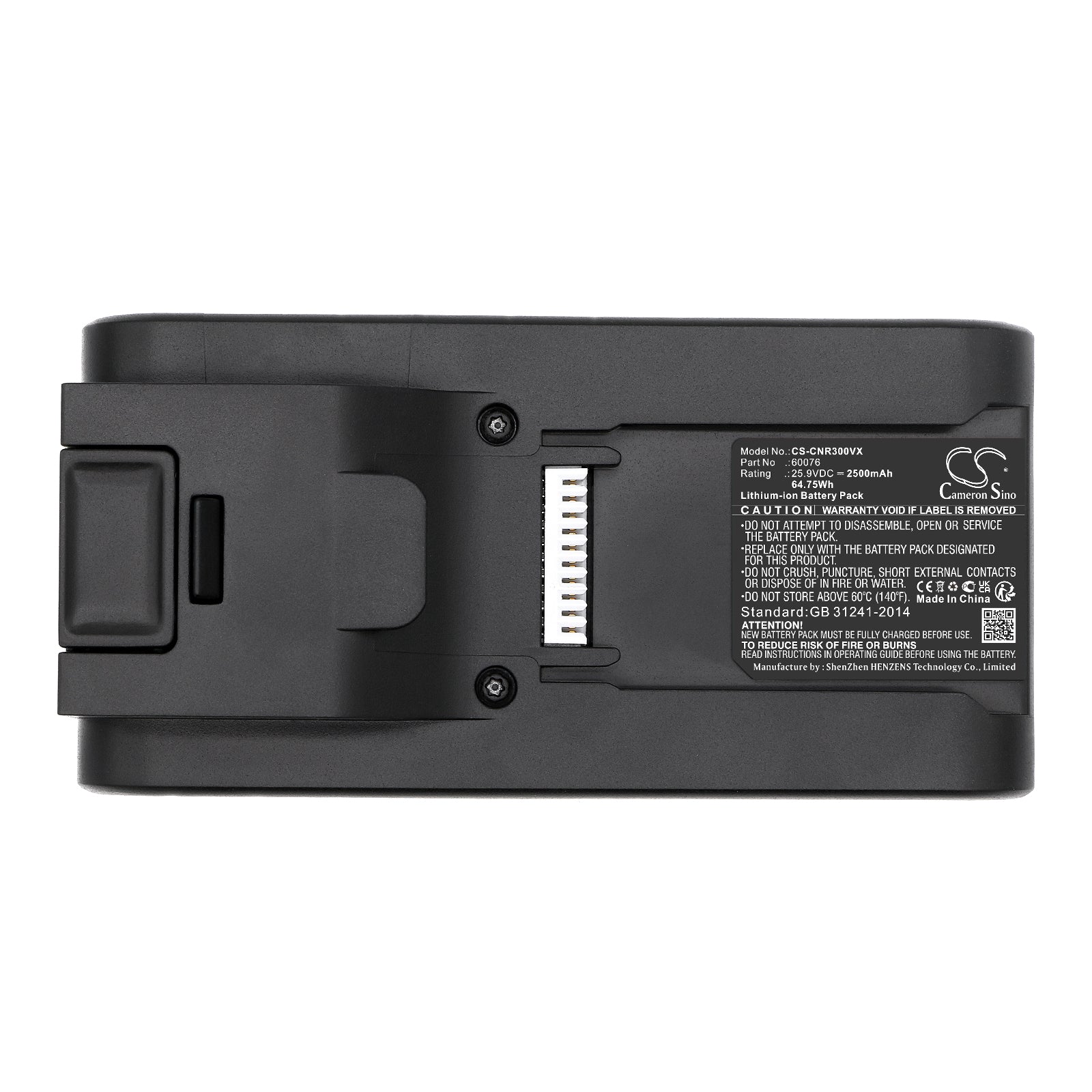 Li-ion, Vacuum Battery fits Cecotec 05498, Conga Rockstar 500-05497, 25.9V, 2500mAh Vacuum Cameron Sino Technology Limited