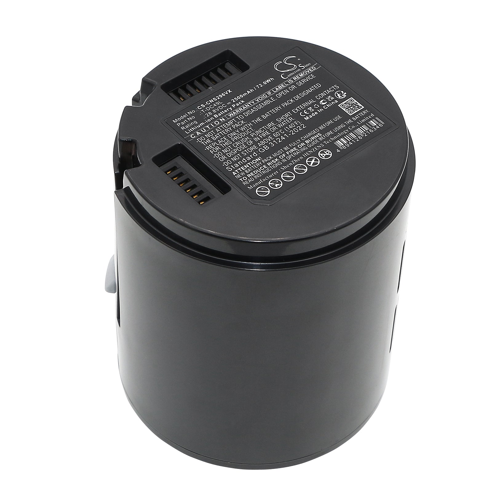 28.8V, Li-ion, 2500mAh, Battery fits Cecotec Conga Rockstar 29600, Rockstar 6500 Century Ergowet, 72Wh Vacuum Cameron Sino Technology Limited