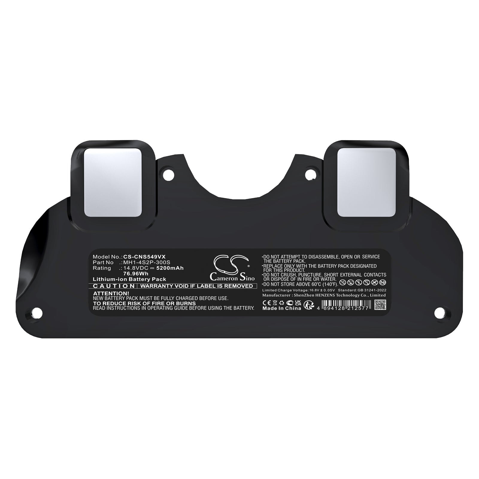 14.8V, Li-ion, 5200mAh, Battery fits Cecotec Conga 5090, Conga 5490, 76.96Wh Vacuum Cameron Sino Technology Limited