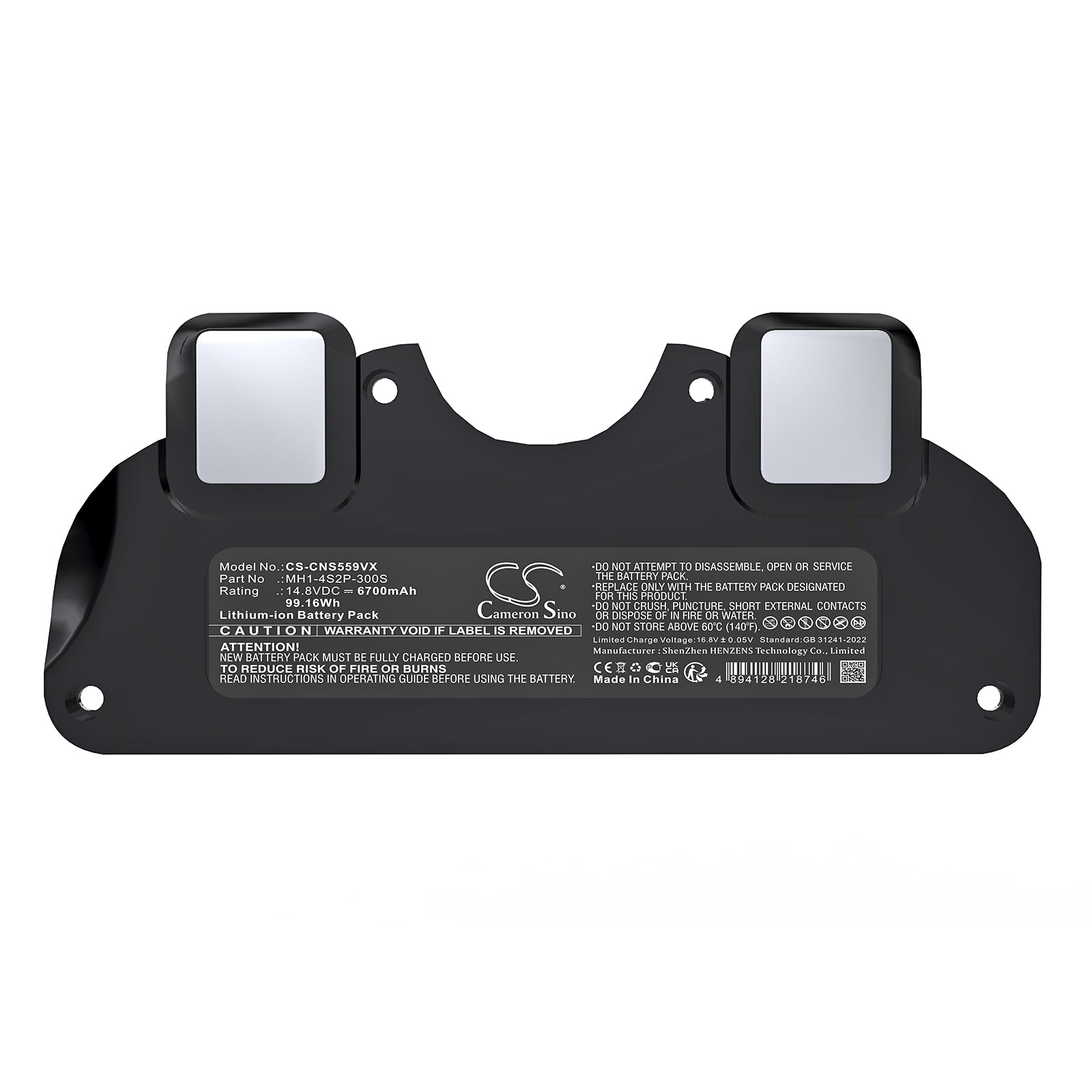 14.8V, Li-ion, 6700mAh, Battery fits Cecotec Conga 5090, Conga 5490, 99.16Wh Vacuum Cameron Sino Technology Limited