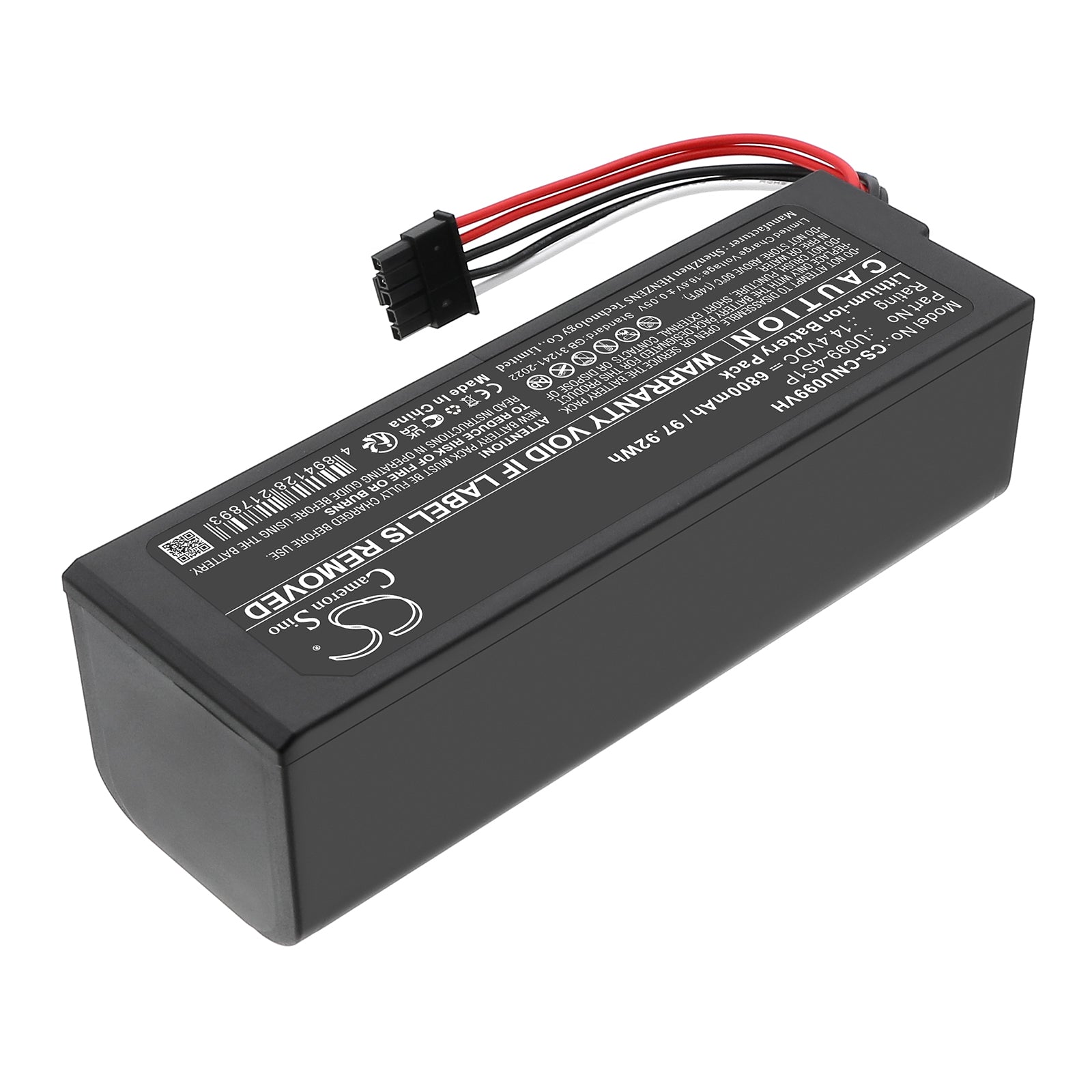 14.4V, Li-ion, 6800mAh, Battery fits Cecotec Conga 8090, Conga 8090 Ultra, 97.92Wh Vacuum Cameron Sino Technology Limited
