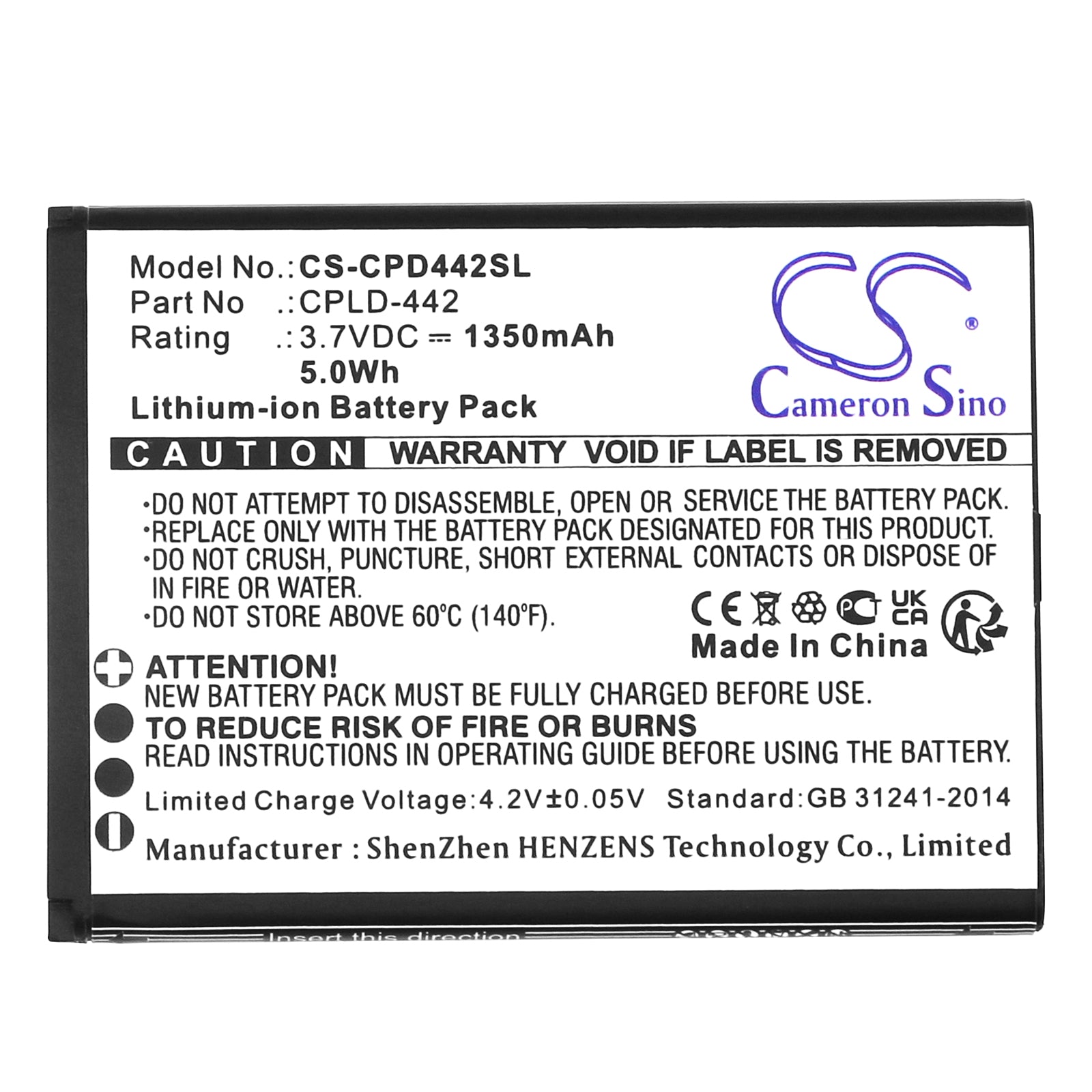 Li-ion, Mobile, SmartPhone Battery fits Coolpad Belleza, Cp3321, 3.7V, 1350mAh Mobile, SmartPhone Cameron Sino Technology Limited