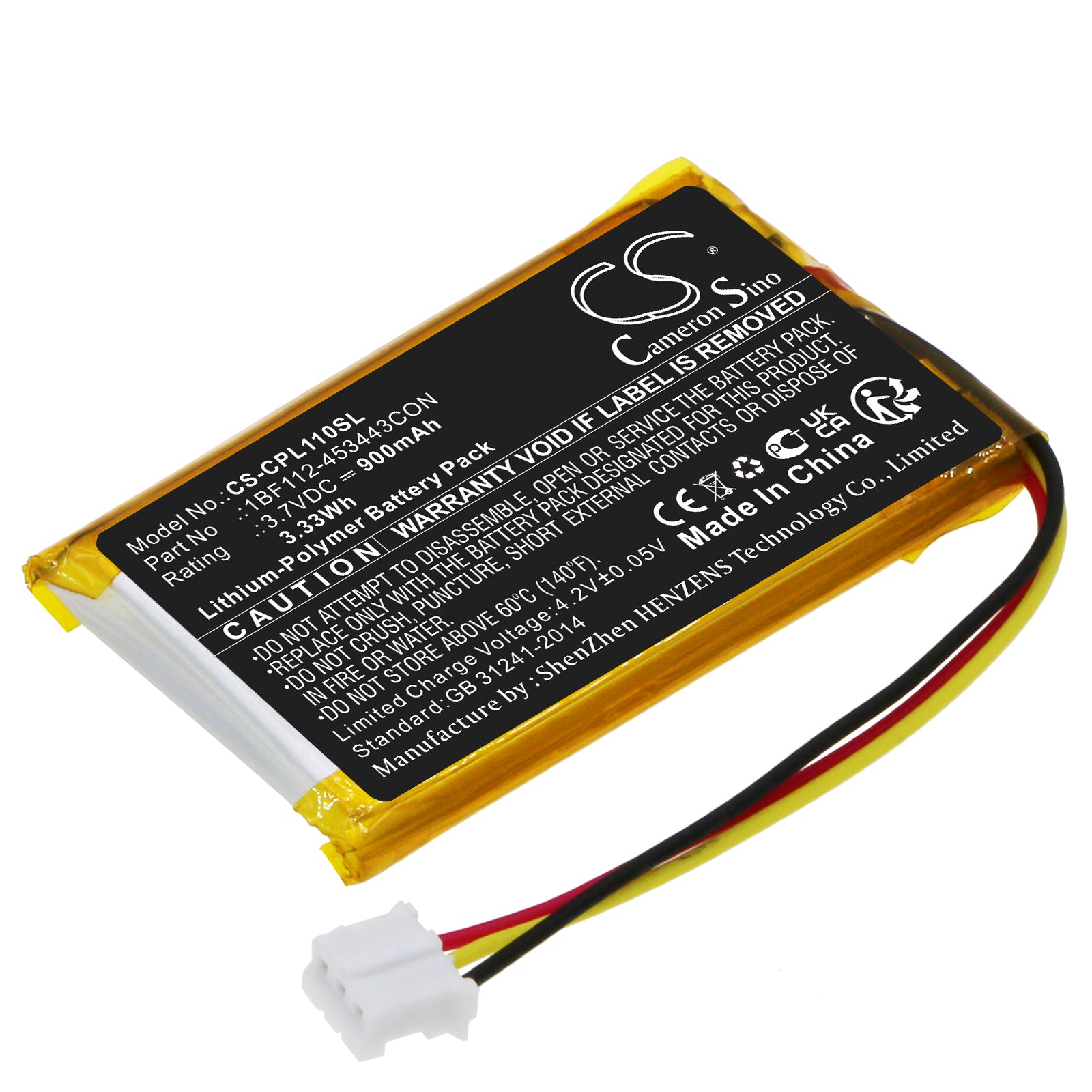Li-Polymer, GPS, Navigator Battery fits Calamp Lmu-1100, Lmu-1200, 3.7V, 900mAh GPS, Navigator Cameron Sino Technology Limited