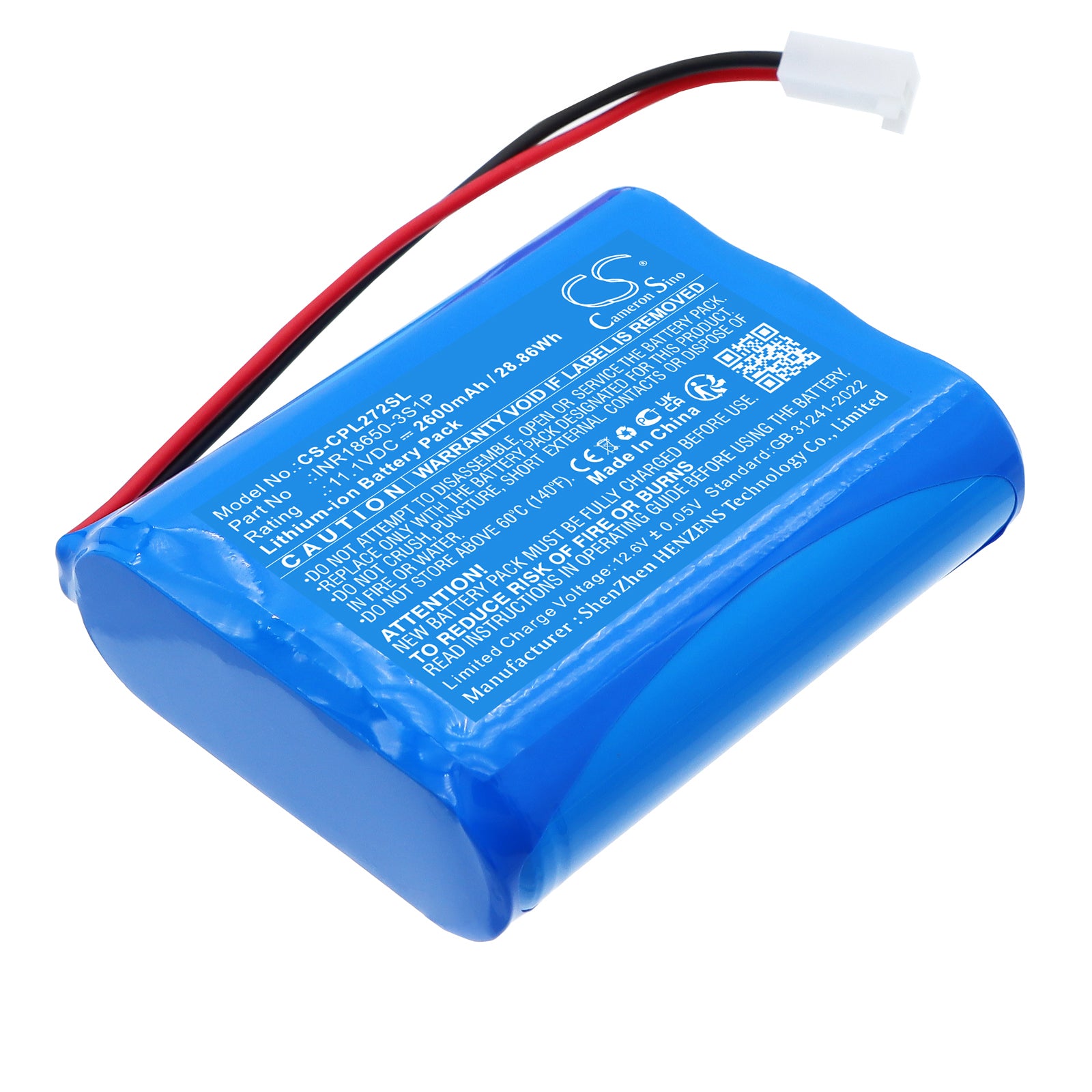 11.1V, Li-ion, 2600mAh, Battery fits Capillus Capillus 272, 28.86Wh Personal Care Cameron Sino Technology Limited