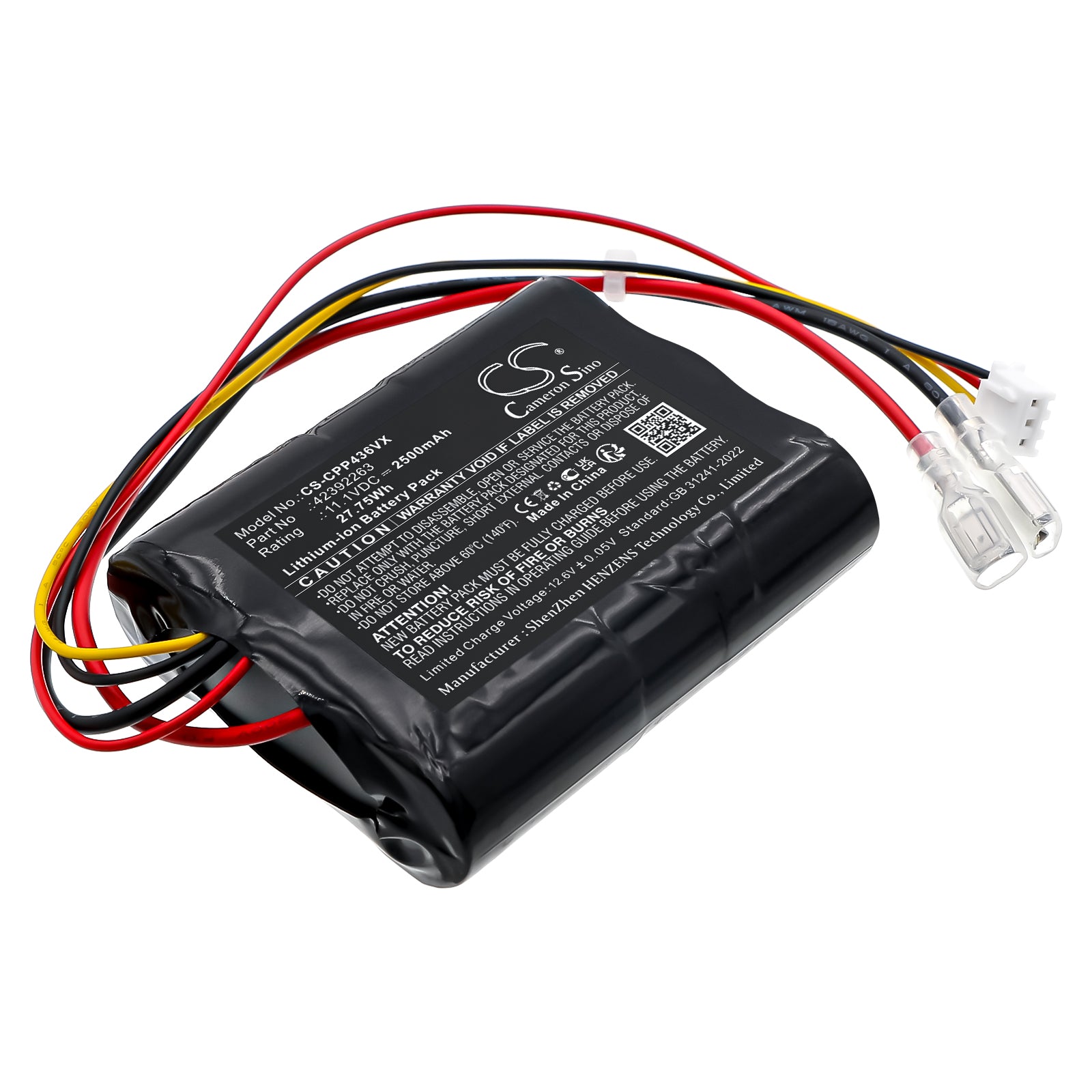 11.1V, Li-ion, 2500mAh, Battery fits Concept VP4360, 27.75Wh Vacuum Cameron Sino Technology Limited