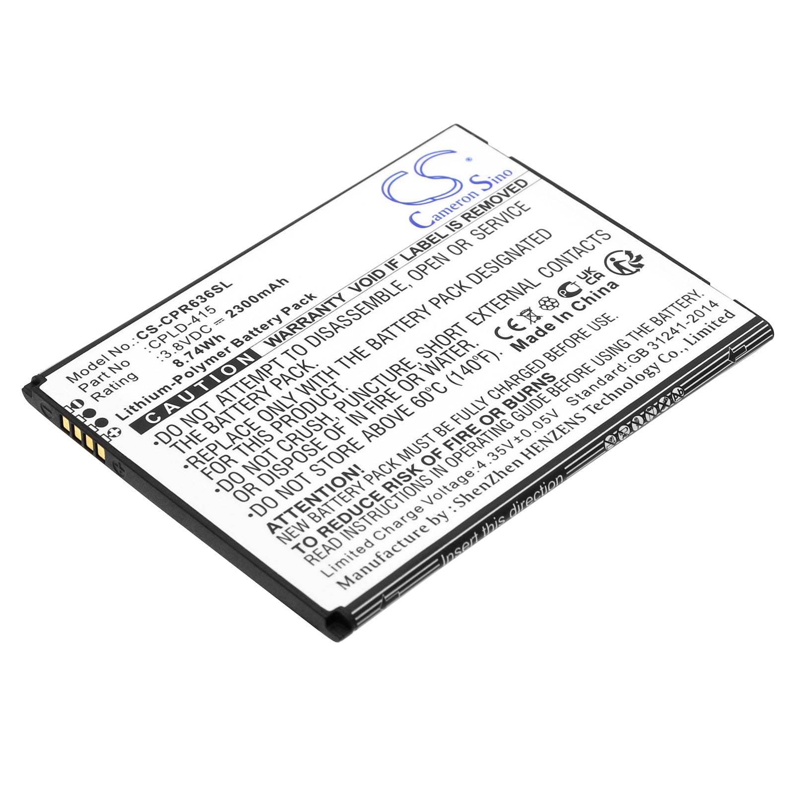 Li-Polymer, Mobile, SmartPhone Battery fits Coolpad Btr3636ab, Canvas, 3.8V, 2300mAh Mobile, SmartPhone Cameron Sino Technology Limited
