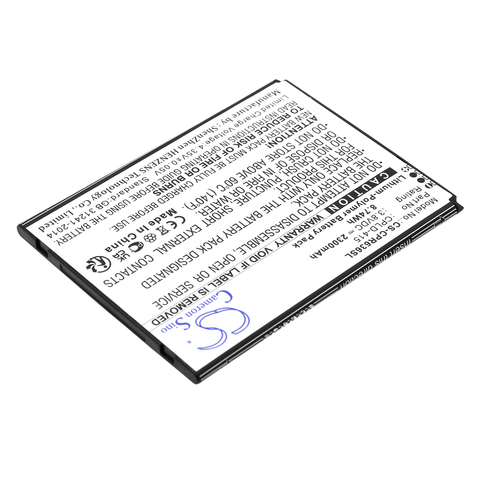 Li-Polymer, Mobile, SmartPhone Battery fits Coolpad Btr3636ab, Canvas, 3.8V, 2300mAh Mobile, SmartPhone Cameron Sino Technology Limited