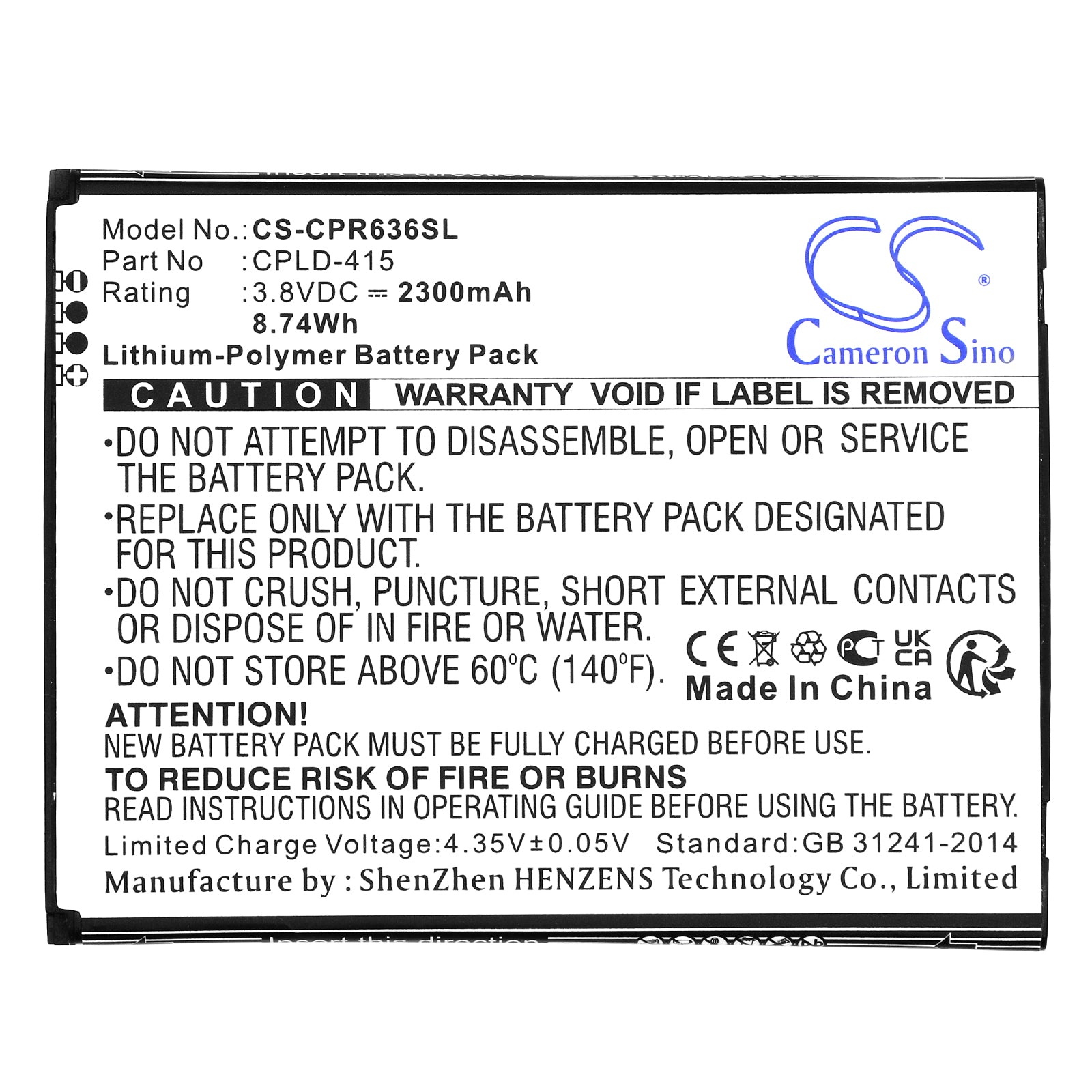 Li-Polymer, Mobile, SmartPhone Battery fits Coolpad Btr3636ab, Canvas, 3.8V, 2300mAh Mobile, SmartPhone Cameron Sino Technology Limited