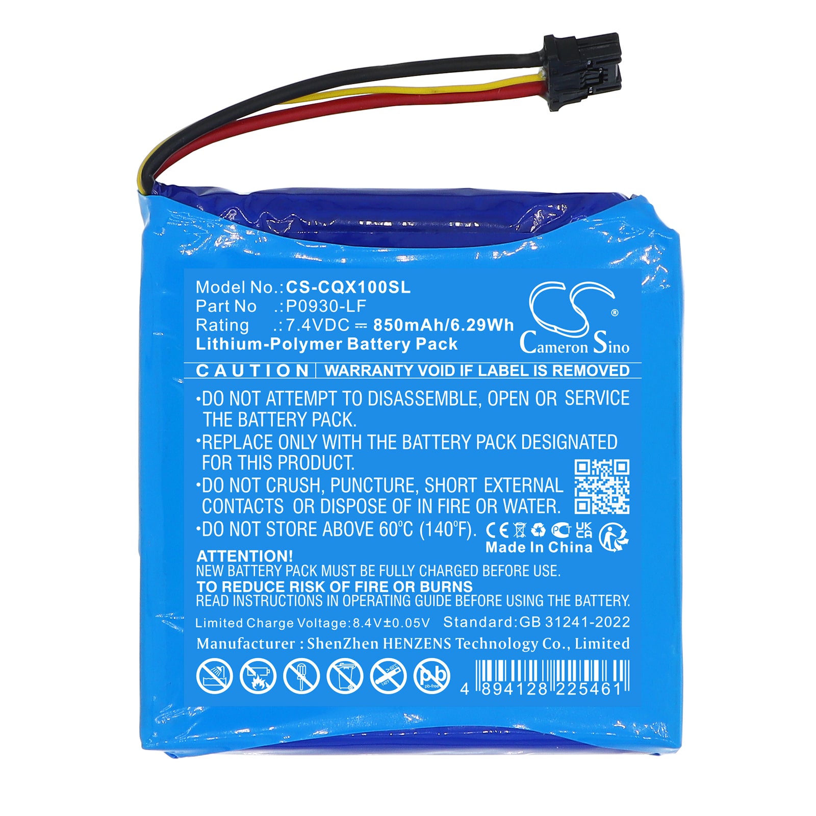 7.4V, Li-Polymer, 850mAh, Battery fits Canon Selphy QX10, 6.29Wh Photo Printer Cameron Sino Technology Limited