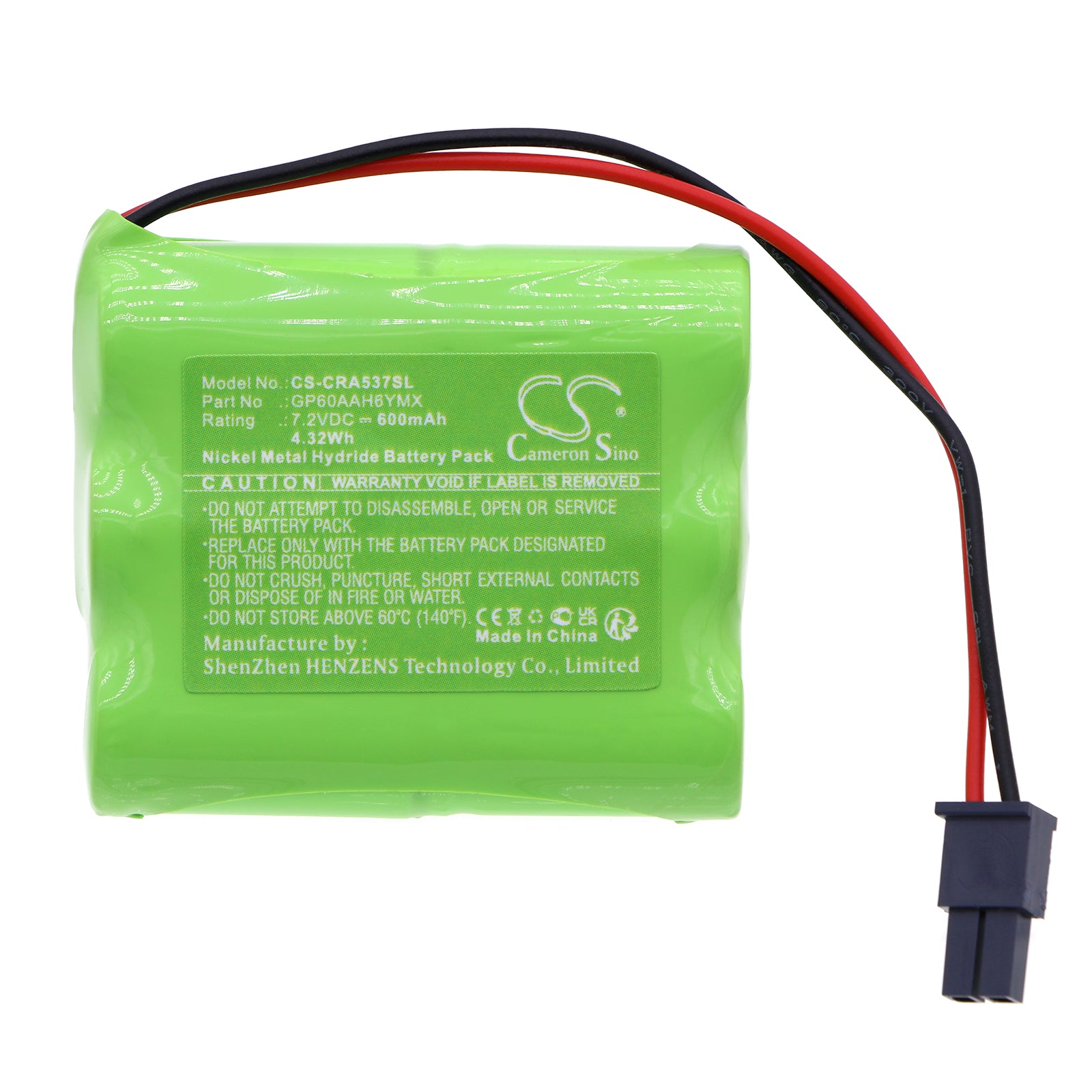 Ni-MH, Siren Alarm Battery fits Cobra 5370, 5370 Alarm Sounder, 7.2V, 600mAh Siren Alarm Cameron Sino Technology Limited
