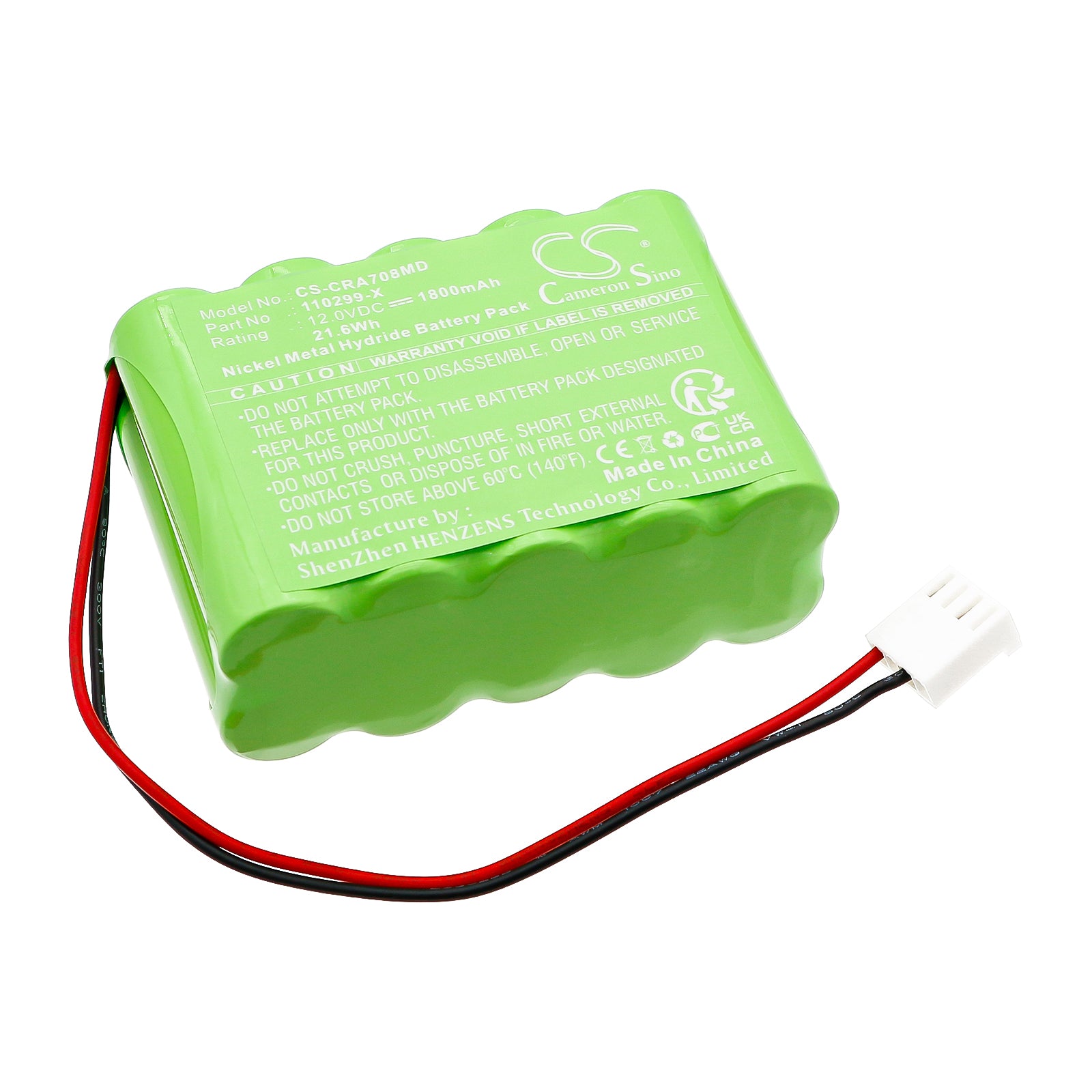 12V, Ni-MH, 1800mAh, Battery fits Codan A707V, A708V, 21.6Wh Medical Cameron Sino Technology Limited