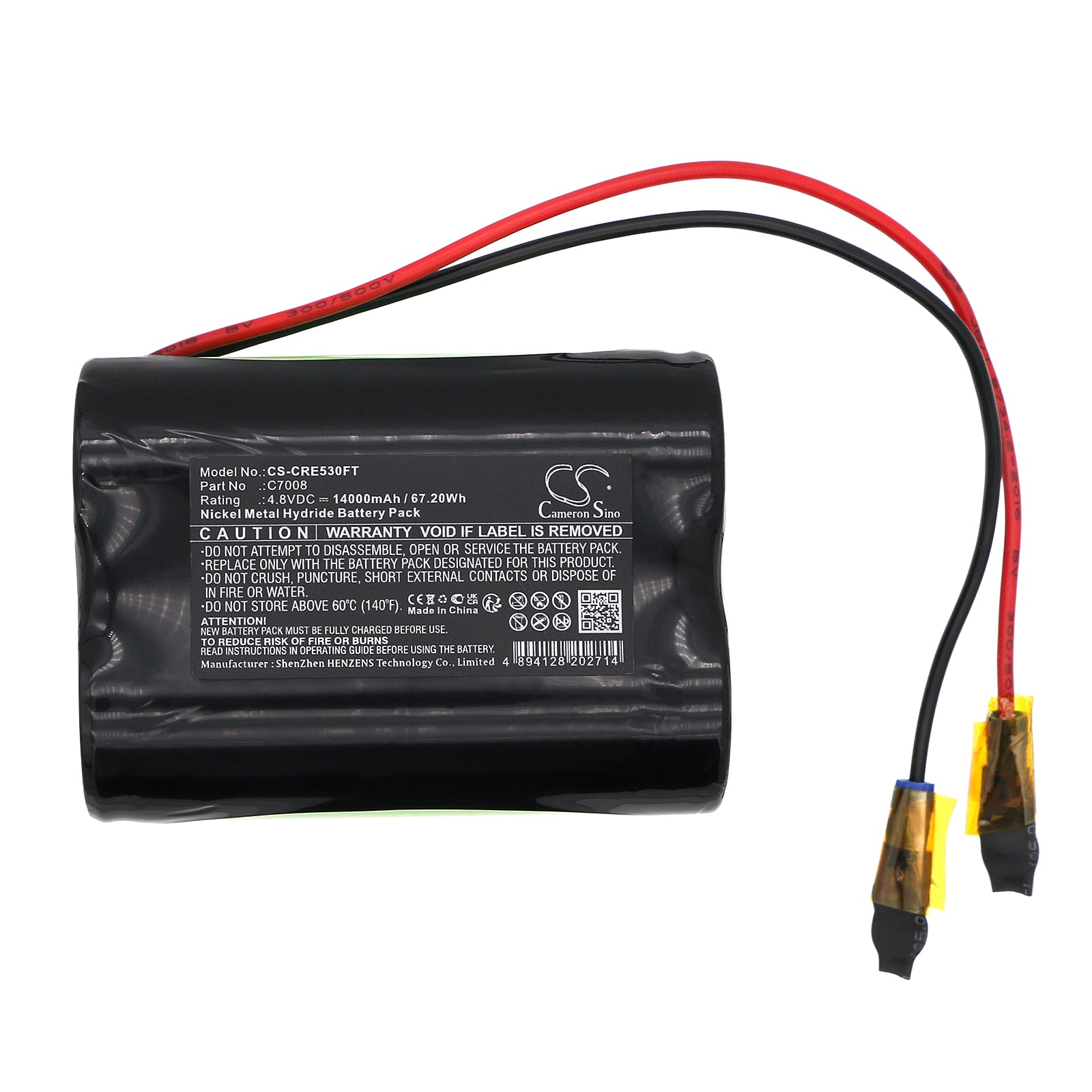 Ni-MH, Flashlight Battery fits Ceag Hse5, S53ln, 4.8V, 14000mAh Flashlight Cameron Sino Technology Limited