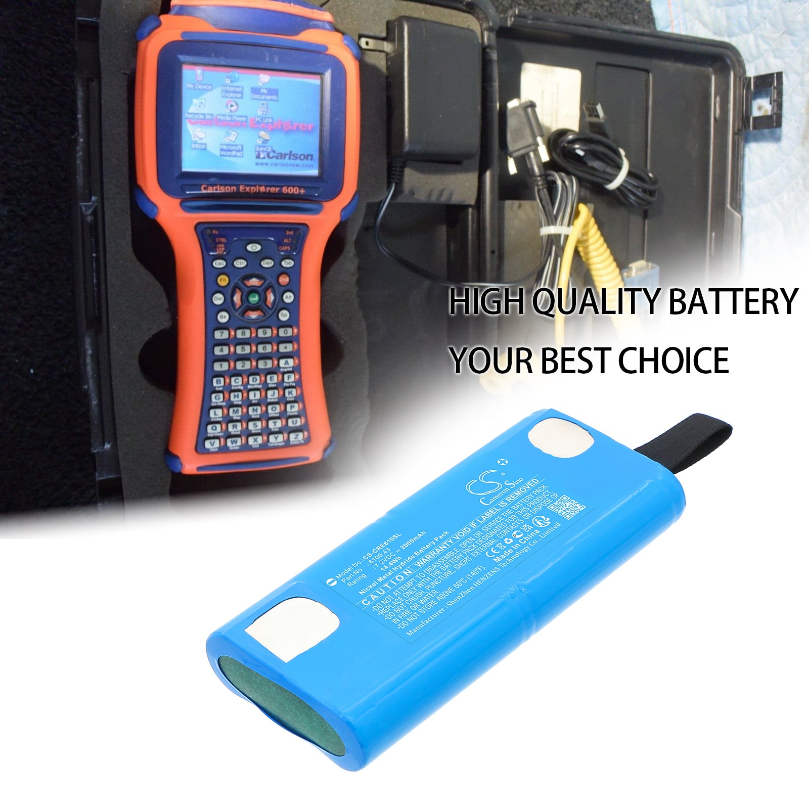 7.2V, Ni-MH, 2000mAh, Battery fits Carlson Explorer, 14.4Wh Equipment, Survey, Test Cameron Sino Technology Limited