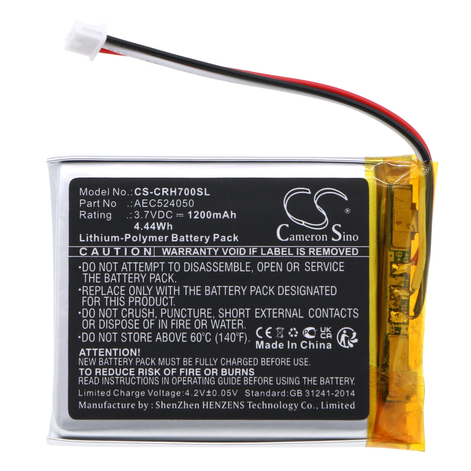 Li-Polymer, Wireless Headset Battery fits Corsair Hs70 Se Void Pro Rgb, Hs70se, 3.7V, 1200mAh Wireless Headset Cameron Sino Technology Limited