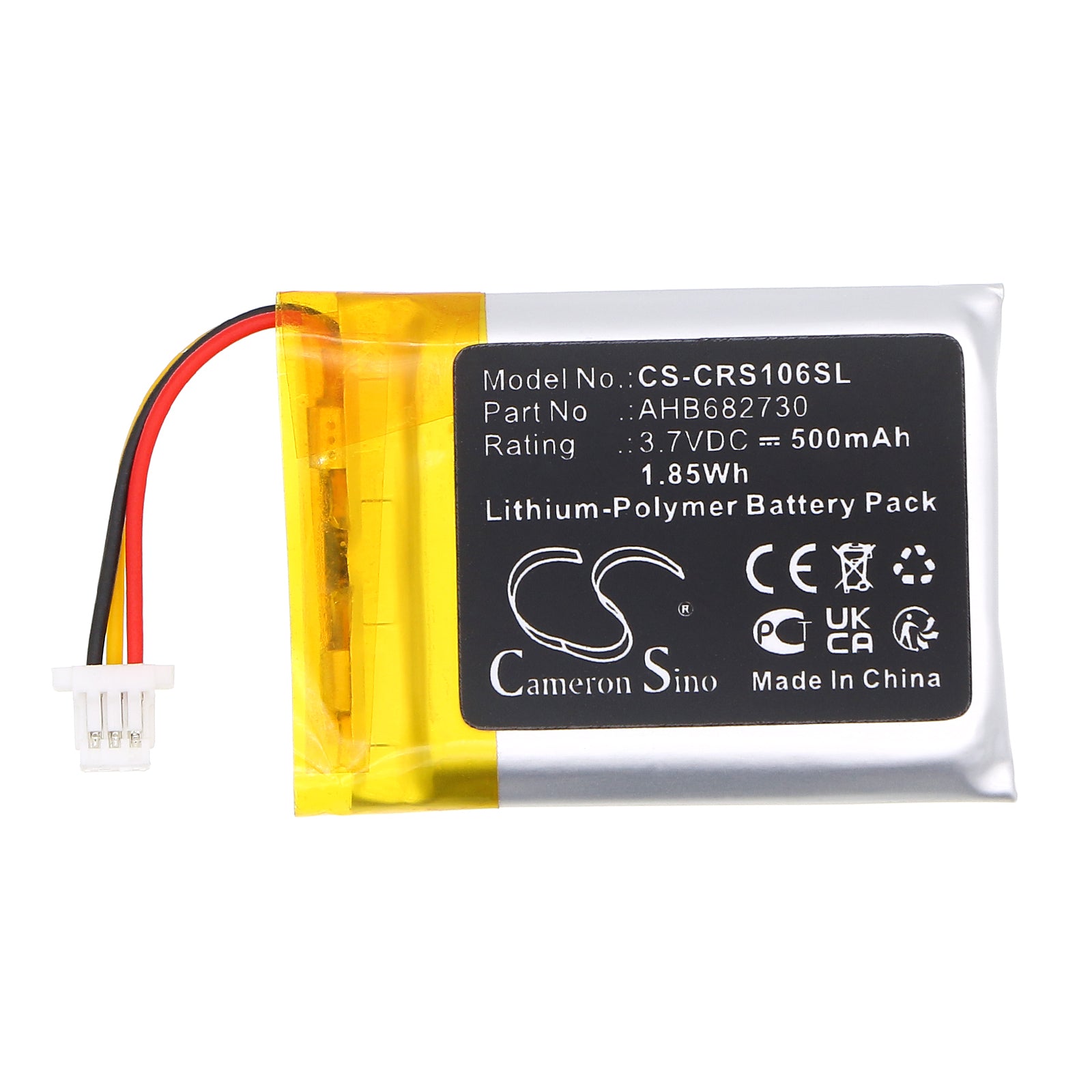 3.7V, Li-Polymer, 500mAh, Battery fits Corsair RGP0106, Sabre Wireless Gaming Mouse, 1.85Wh Keyboard,Mouse Cameron Sino Technology Limited