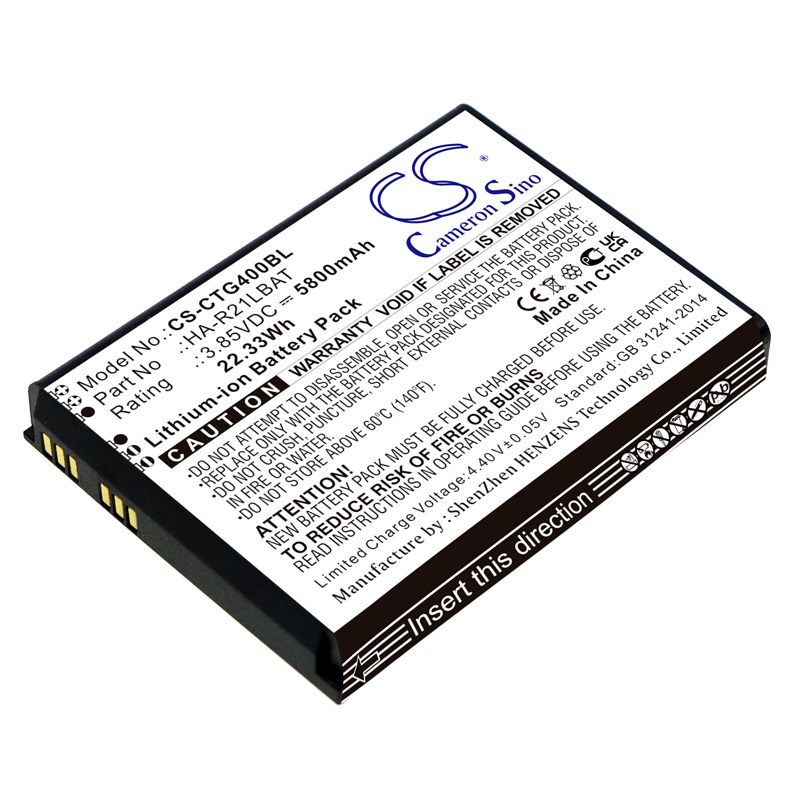 Li-ion, Barcode Scanner Battery fits Casio It-g400, 3.85V, 5800mAh Barcode Scanner Cameron Sino Technology Limited
