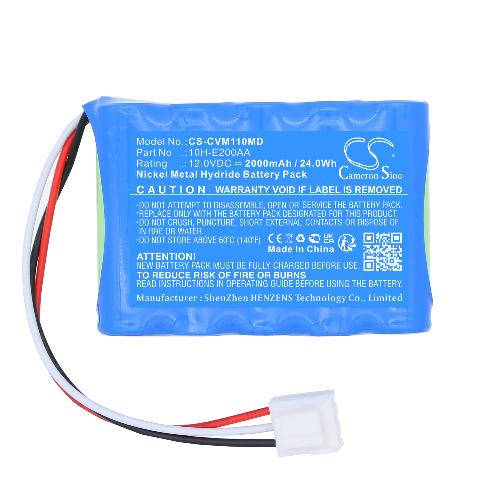 12V, Ni-MH, 2000mAh, Battery fits Care Vision MSC-V110, 24Wh Medical Cameron Sino Technology Limited