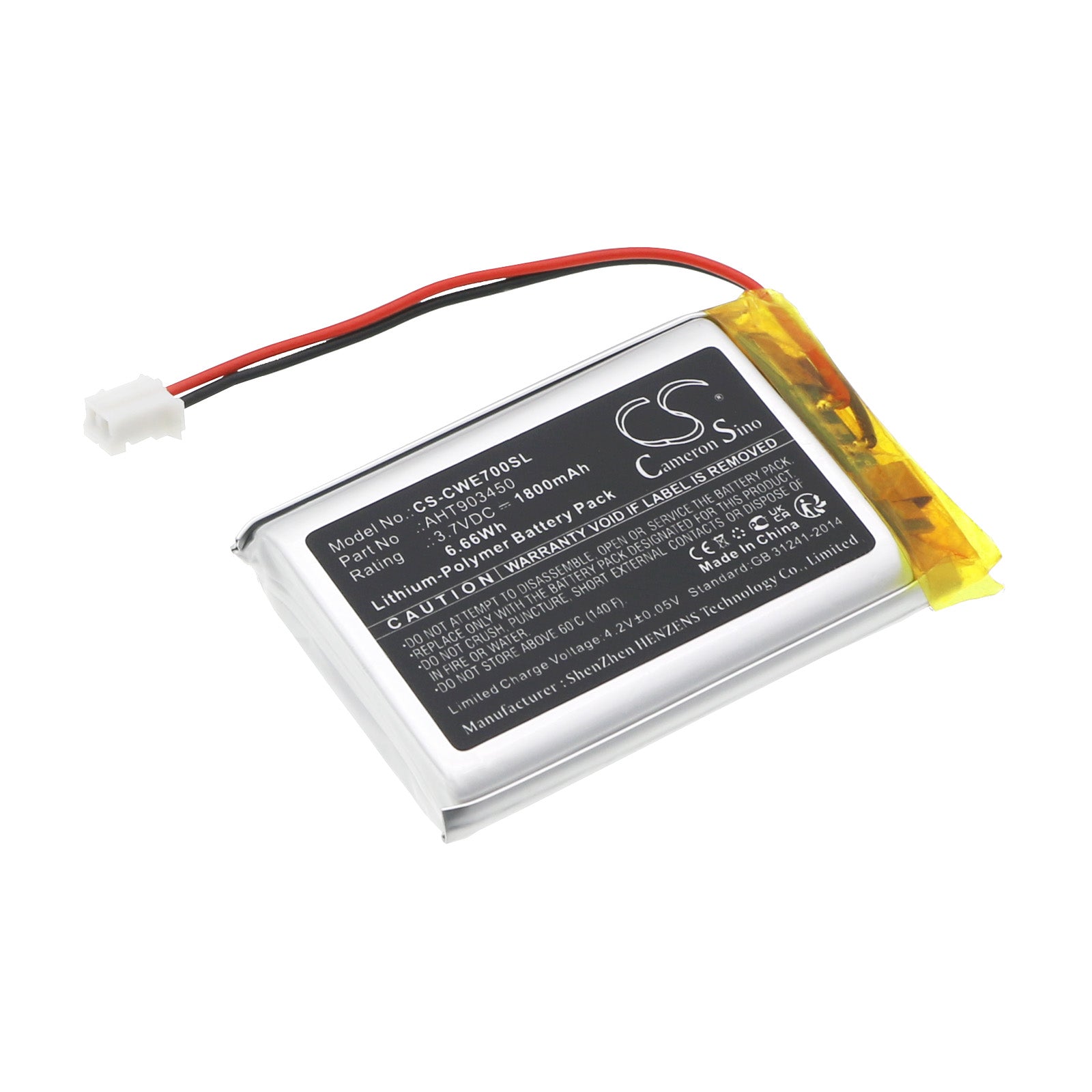Li-Polymer, Wireless Headset Battery fits Coinsound E7, E7 Pro, 3.7V, 1800mAh CS-CWE700SL Wireless Headset Cameron Sino Technology Limited