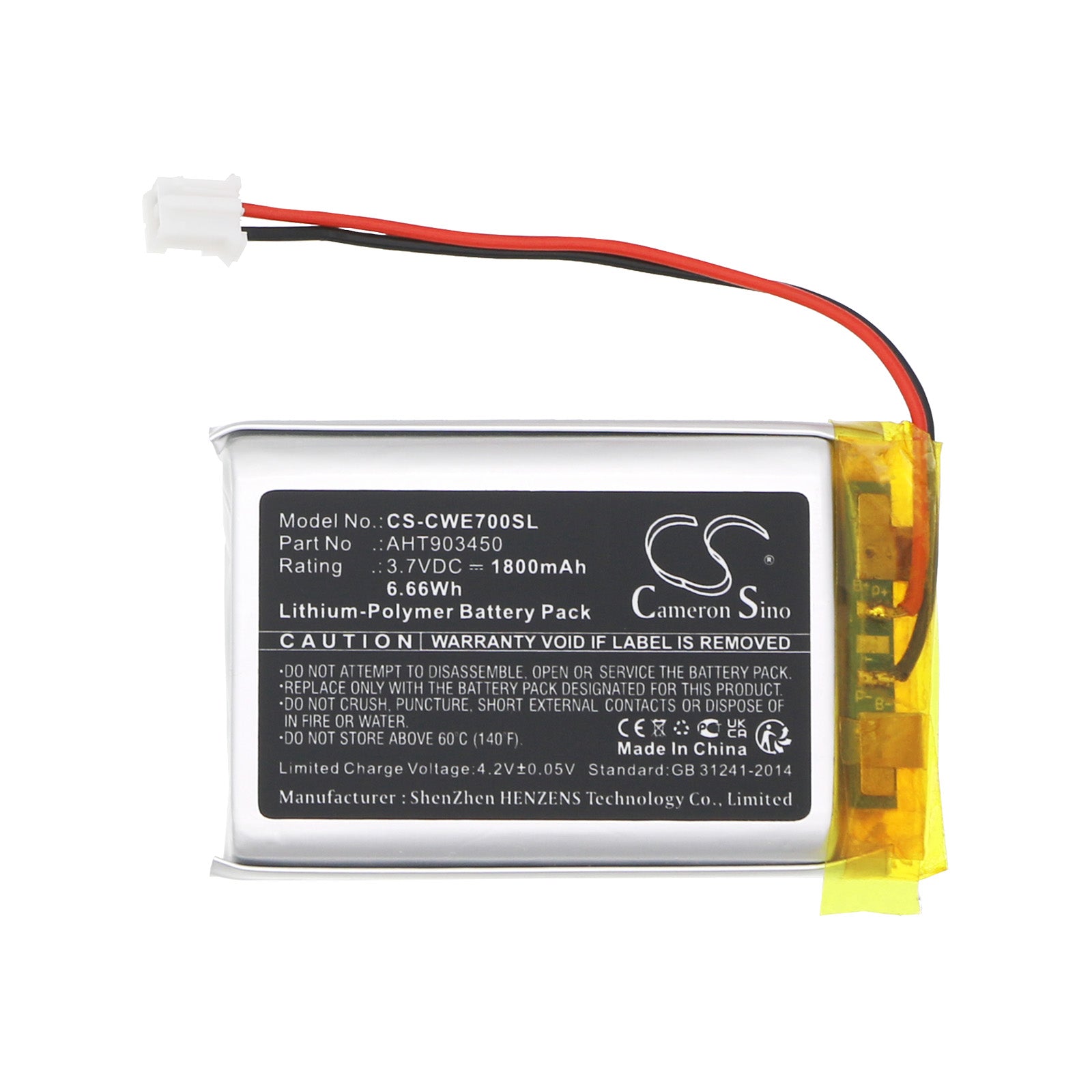Li-Polymer, Wireless Headset Battery fits Coinsound E7, E7 Pro, 3.7V, 1800mAh CS-CWE700SL Wireless Headset Cameron Sino Technology Limited