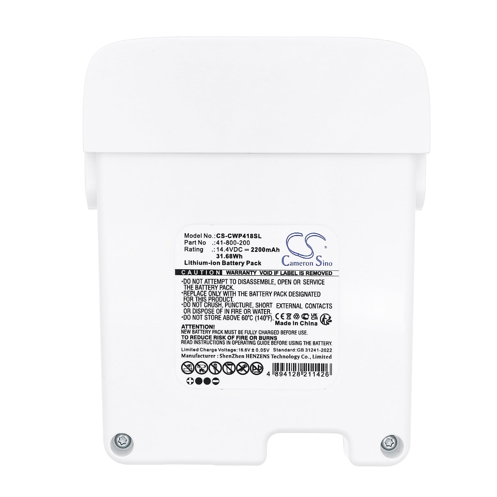 14.4V, Li-ion, 2200mAh, Battery fits CWP Powersmart Controller and cradle, 31.68Wh Smart Home Cameron Sino Technology Limited