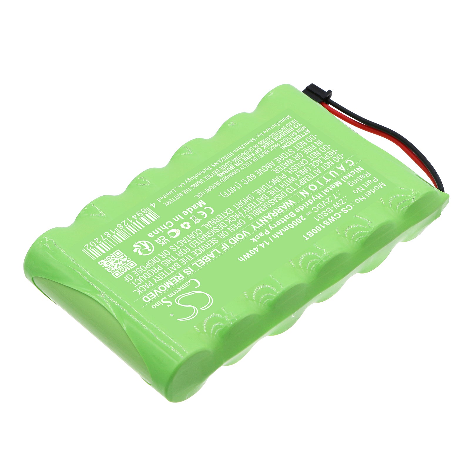 Ni-MH, Alarm System Battery fits Caddx Zerowire Control Panel, Zw-6404-nl, 7.2V, 2000mAh Alarm System Cameron Sino Technology Limited