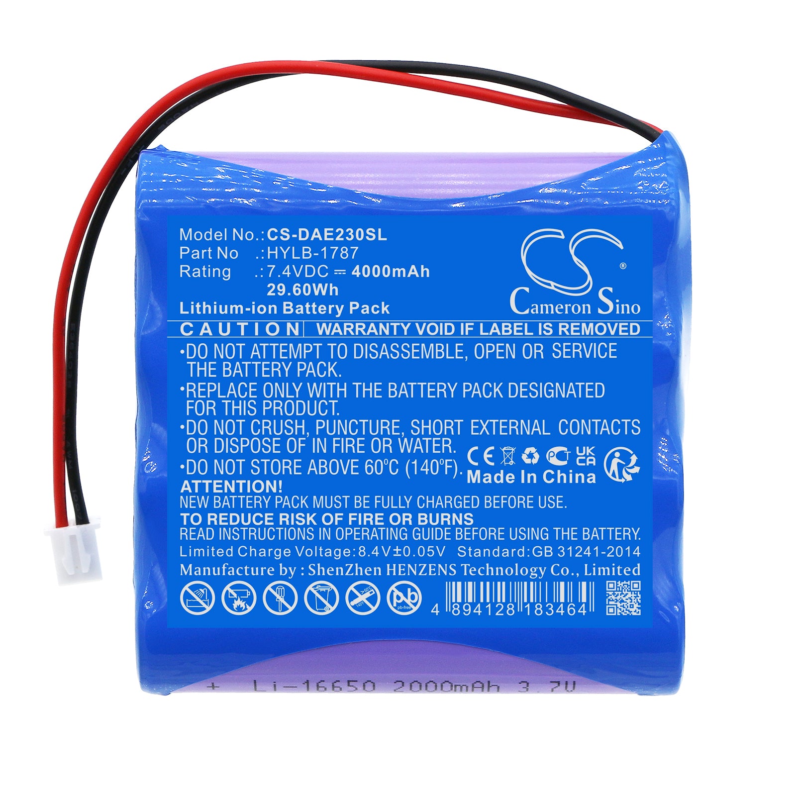 Li-ion, Equipment, Survey, Test Battery fits Deli Ae2300, Ae2300h, 7.4V, 4000mAh Equipment, Survey, Test Cameron Sino Technology Limited