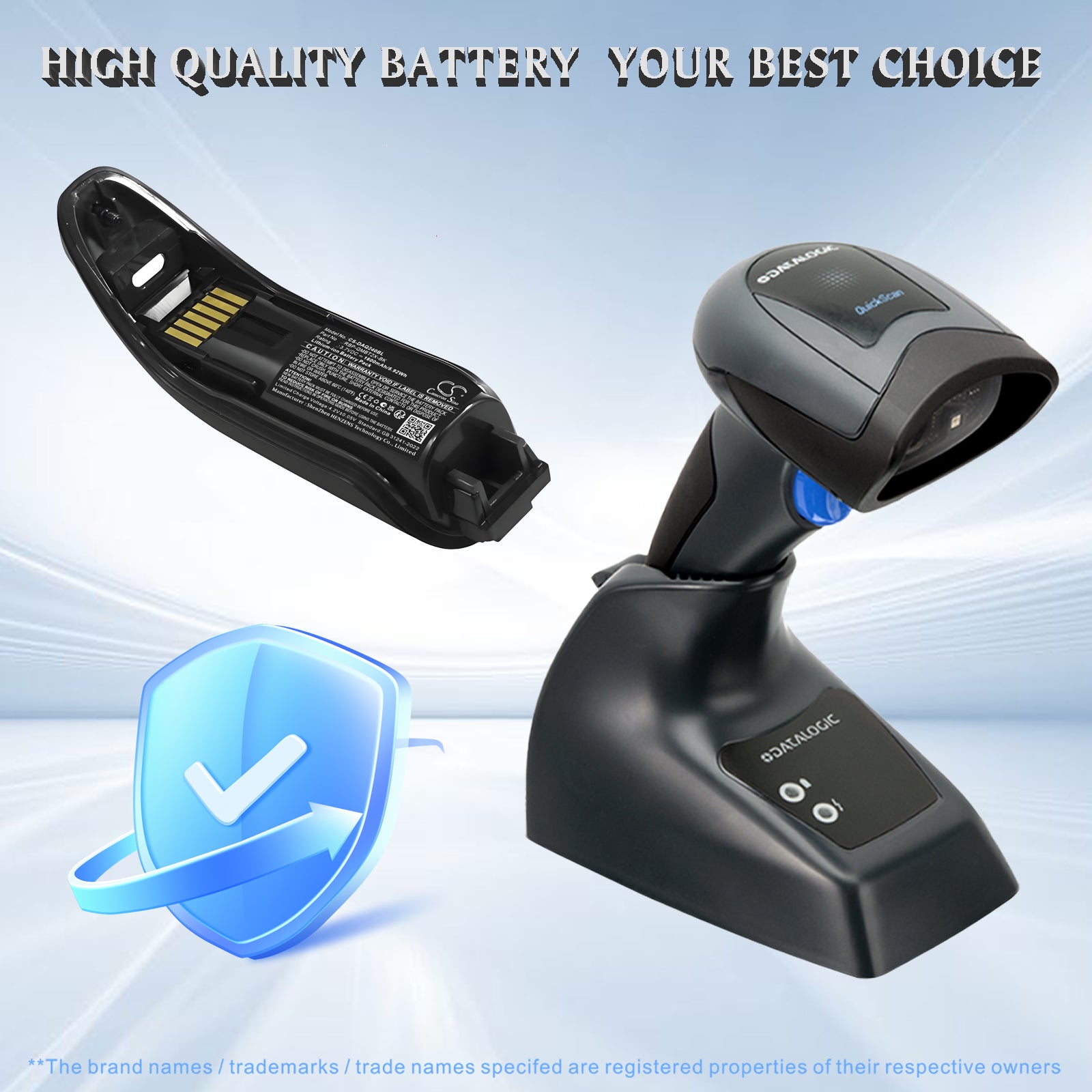 3.7V, Li-ion, 1600mAh, Battery fits Datalogic QBT2131, QBT2400, 5.92Wh Barcode Scanner Cameron Sino Technology Limited