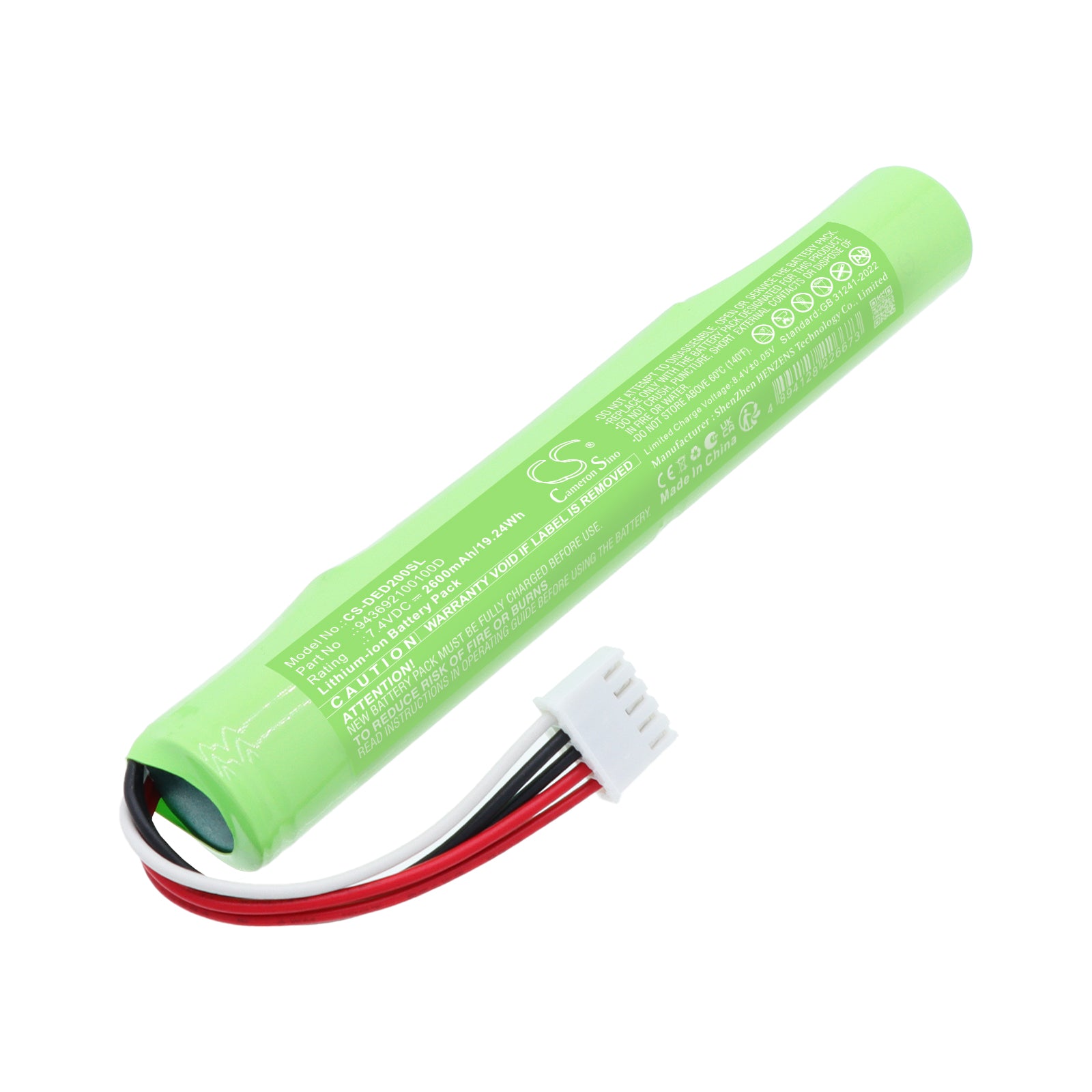 7.4V, Li-ion, 2600mAh, Battery fits Denon Envaya DSB-200, 19.24Wh Speaker Cameron Sino Technology Limited