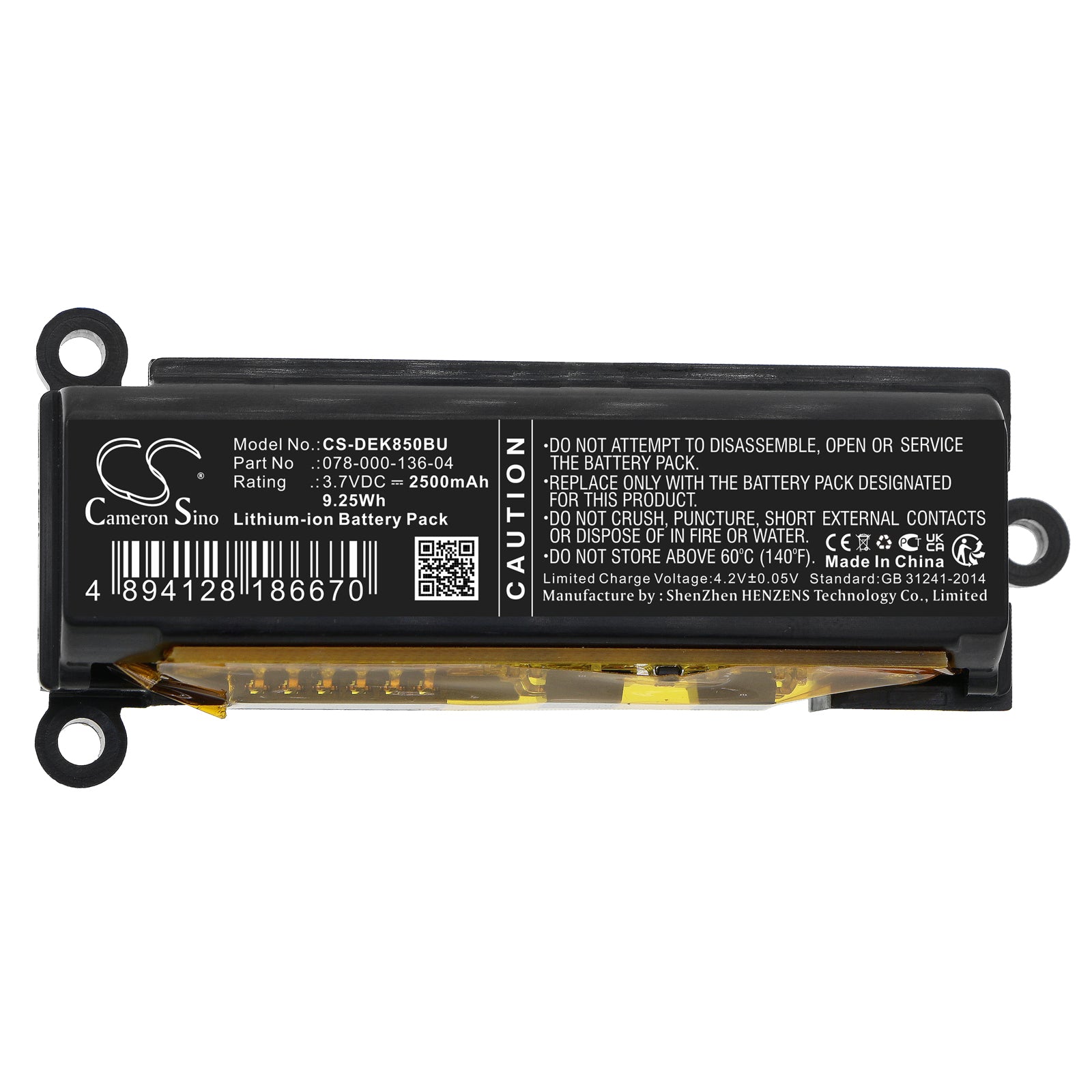 Li-ion, RAID Controller Battery fits Dell Calypso I/o Controller Card Dg, Controller Card Dgk85, 3.7V, 2500mAh RAID Controller Cameron Sino Technology Limited