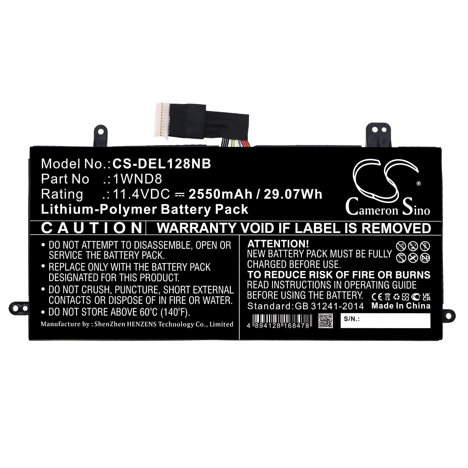 Li-ion Notebook Battery fits Dell, Latitude 12 5285, Latitude 5285 11.4V, 2550mAh Notebook & Laptop Cameron Sino Technology Limited