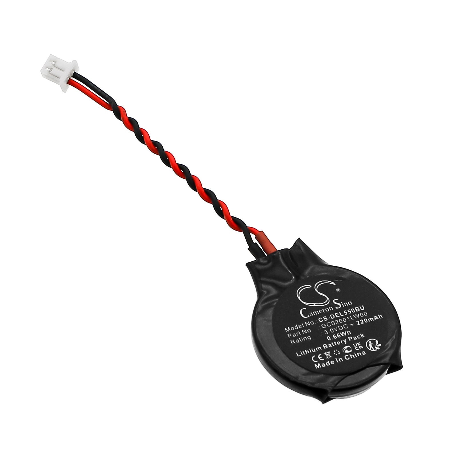 3V, Lithium, 220mAh, Battery fits Dell Latitude E5550, Latitude E5560, 0.66Wh CMOS / BackUp Cameron Sino Technology Limited