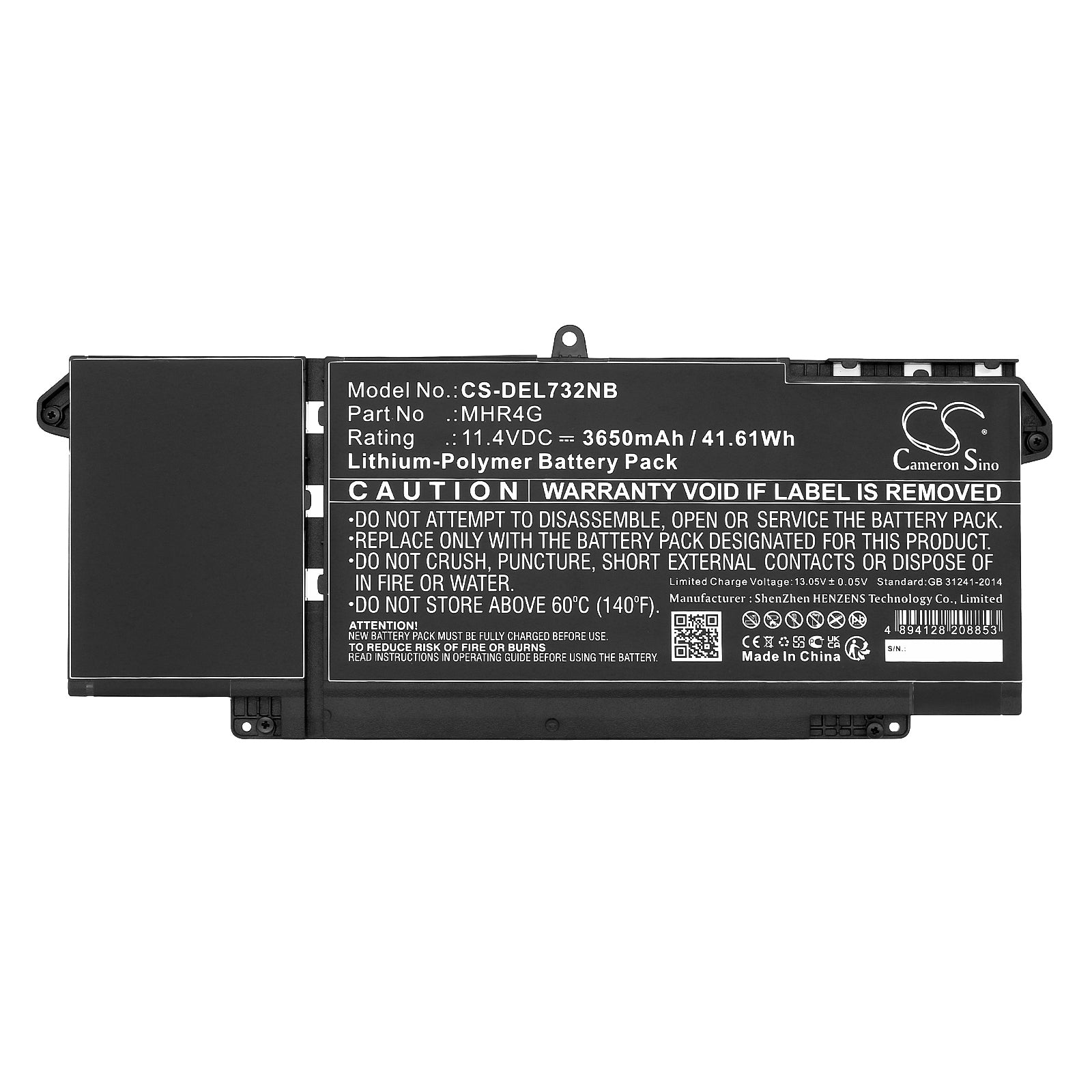 Li-Polymer, Notebook, Laptop Battery fits Dell Latitude 13 5320, Latitude 14 7320, 11.4V, 3650mAh Notebook, Laptop Cameron Sino Technology Limited