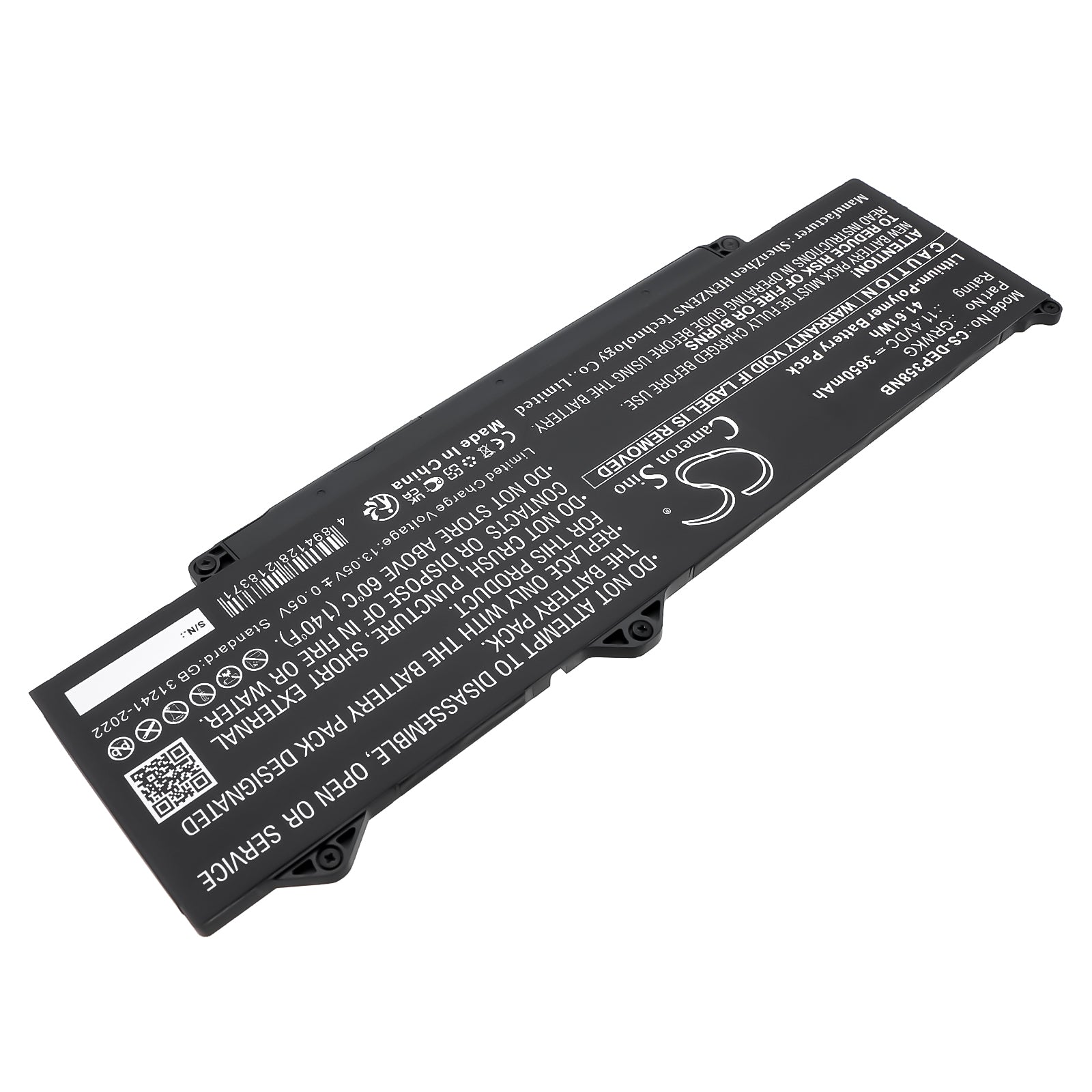 11.4V, Li-Polymer, 3650mAh, Battery fits Dell Precision 15 3580, Precision 15 3580 5CHPK, 41.61Wh Notebook, Laptop Cameron Sino Technology Limited
