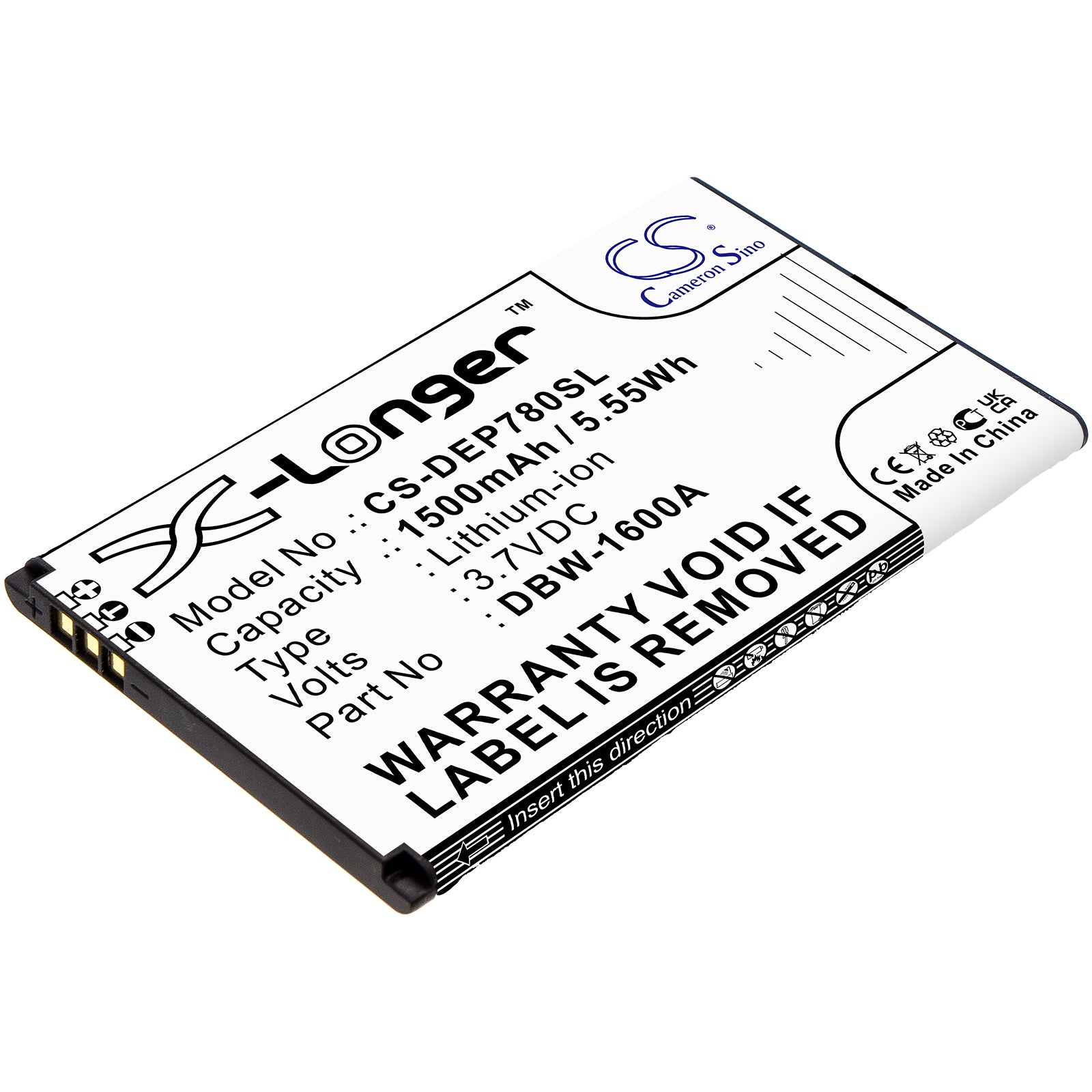 Li-ion, Mobile, SmartPhone Battery fits Doro 7010, 7011, 3.7V, 1500mAh Mobile, SmartPhone Cameron Sino Technology Limited