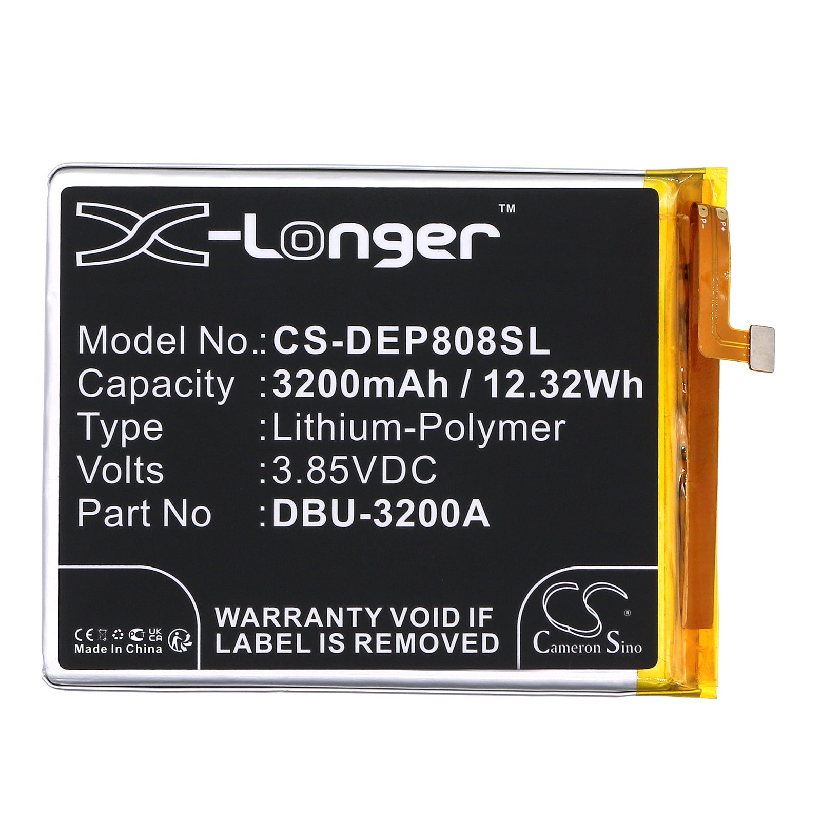 Li-Polymer, Mobile, SmartPhone Battery fits Doro 8050, 8080, 3.85V, 3200mAh Mobile, SmartPhone Cameron Sino Technology Limited
