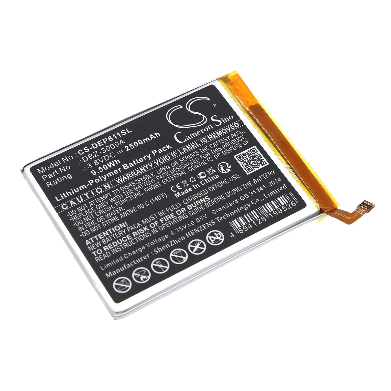 Li-Polymer, Mobile, SmartPhone Battery fits Doro 8100, 8100 Plus, 3.8V, 2500mAh Mobile, SmartPhone Cameron Sino Technology Limited