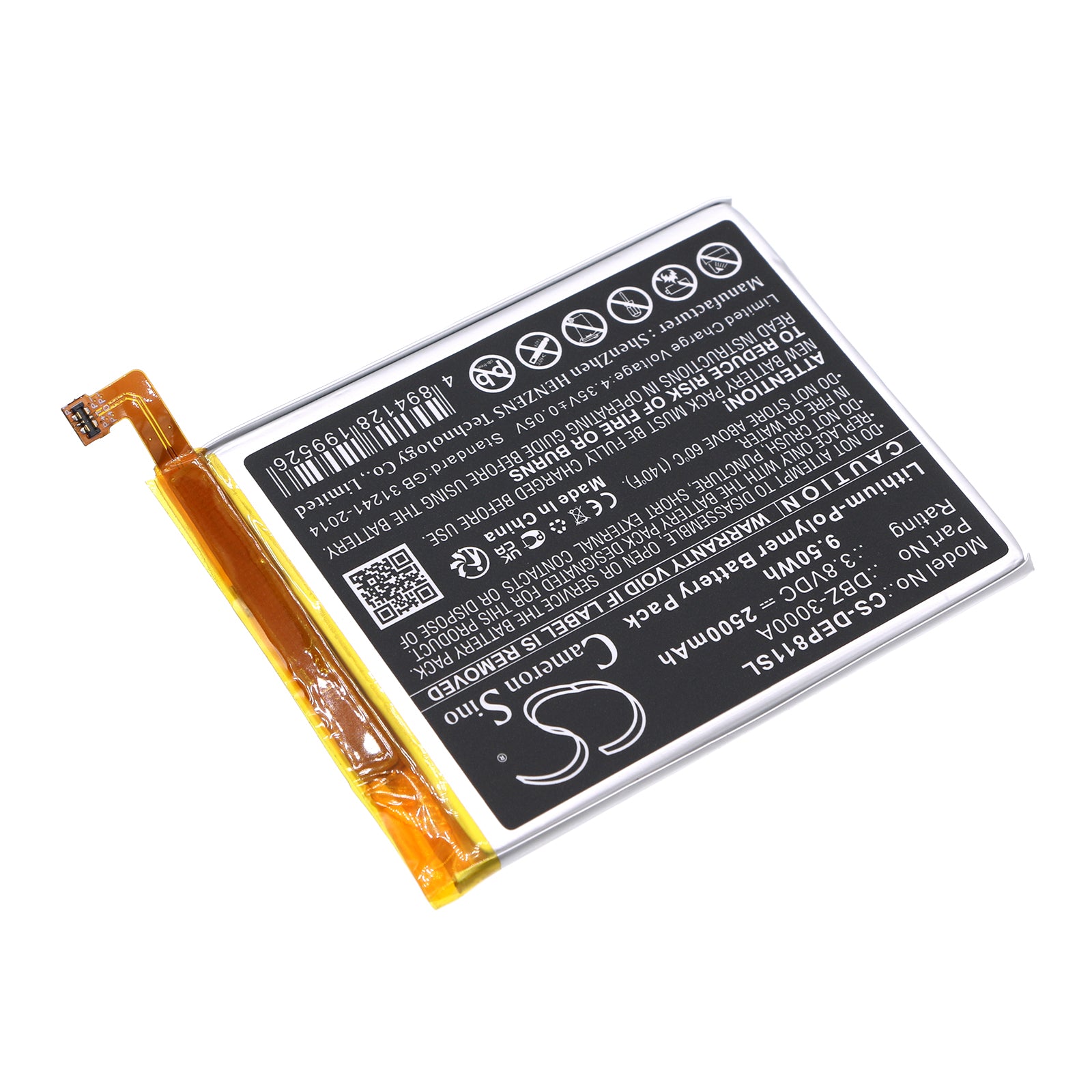 Li-Polymer, Mobile, SmartPhone Battery fits Doro 8100, 8100 Plus, 3.8V, 2500mAh Mobile, SmartPhone Cameron Sino Technology Limited
