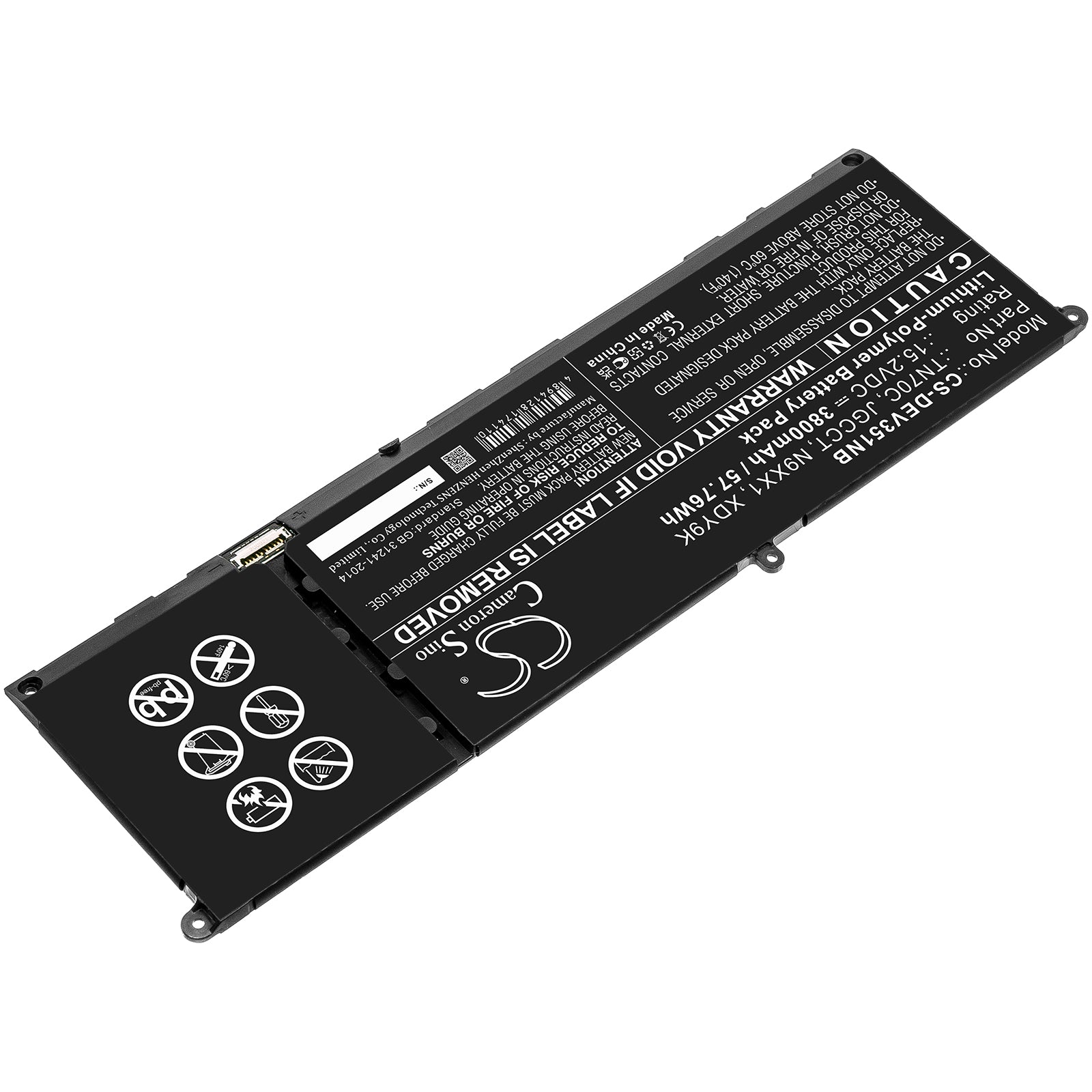 Li-Polymer, Notebook, Laptop Battery fits Dell Vostro 3510, Vostro 3515, 15.2V, 3800mAh Notebook, Laptop Cameron Sino Technology Limited