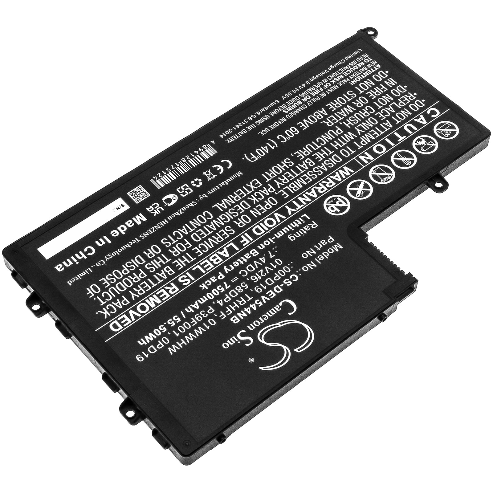 Li-ion, Notebook, Laptop Battery fits Dell Dl011307-prr13g01, Ins14md-1328r, 7.4V, 7500mAh Notebook, Laptop Cameron Sino Technology Limited