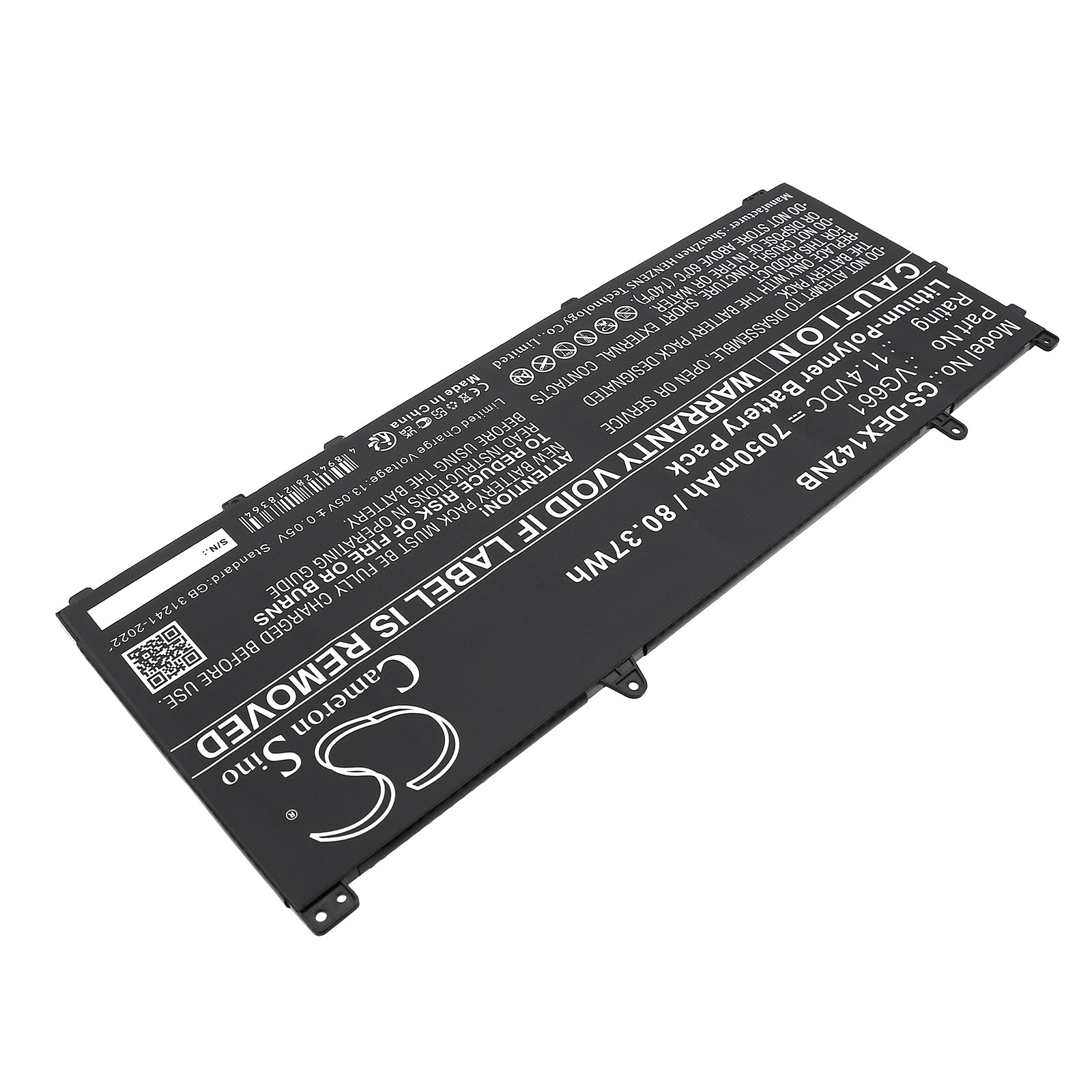 11.4V, Li-Polymer, 7050mAh, Battery fits Dell Alienware X14 R1, Alienware X14 R2, 80.37Wh Notebook, Laptop Cameron Sino Technology Limited