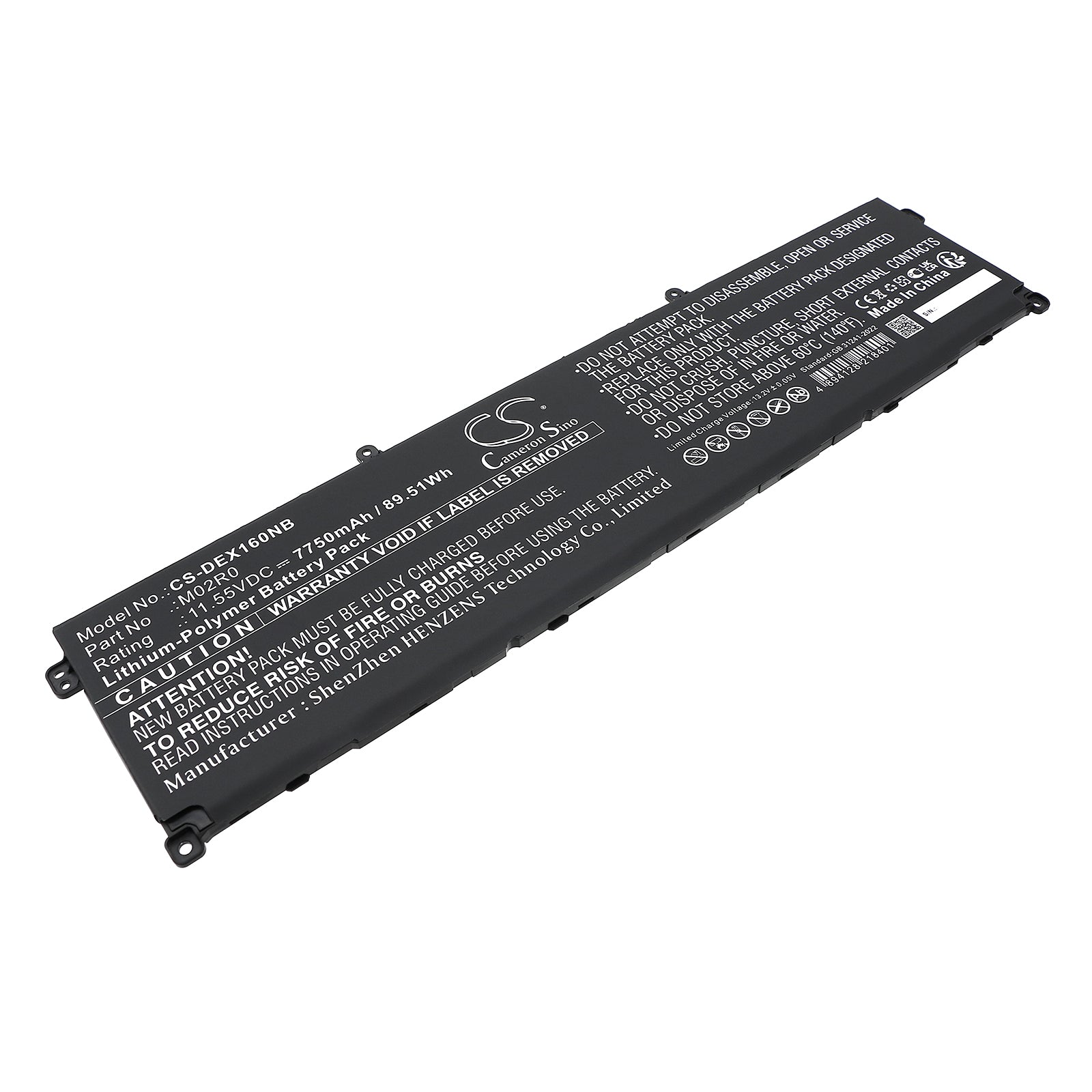 11.55V, Li-Polymer, 7750mAh, Battery fits Dell Alienware X16, Alienware X16 R1, 89.51Wh Notebook, Laptop Cameron Sino Technology Limited