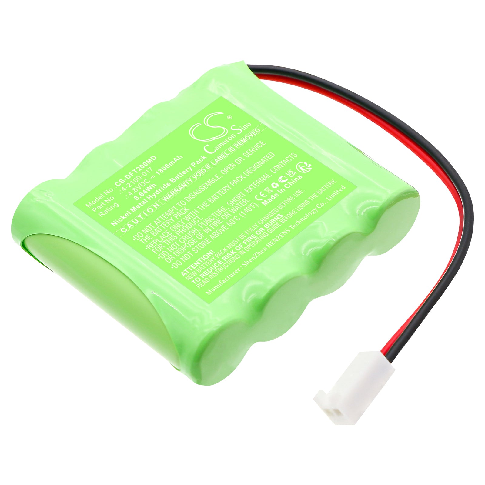 4.8V, Ni-MH, 1800mAh, Battery fits Delfi PTS System 2000, Portable Tourniquet, 8.64Wh Medical Cameron Sino Technology Limited