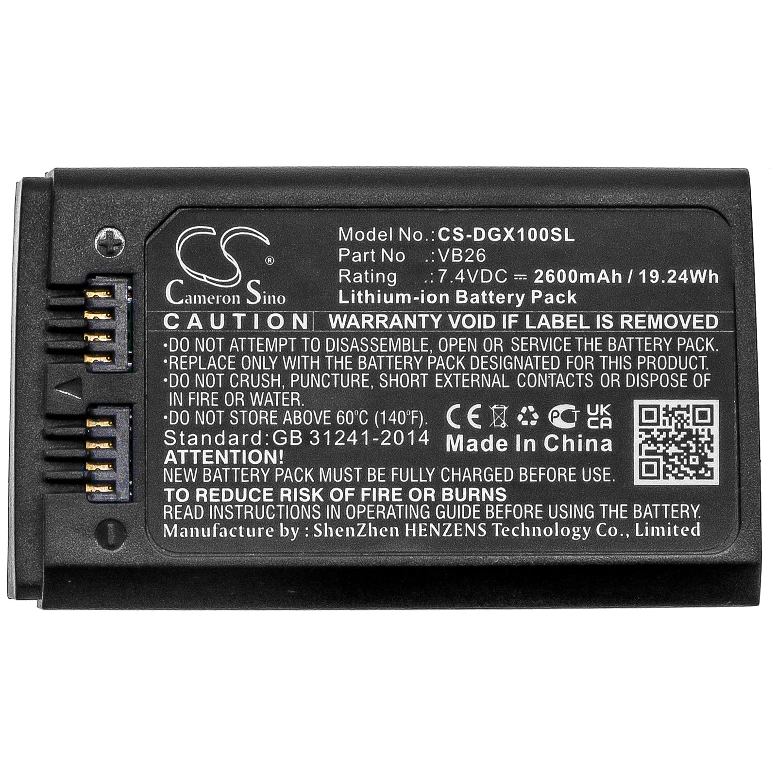 Li-ion, Strobe Lighting Battery fits Godox V1, 7.4V, 2600mAh Strobe Lighting Cameron Sino Technology Limited