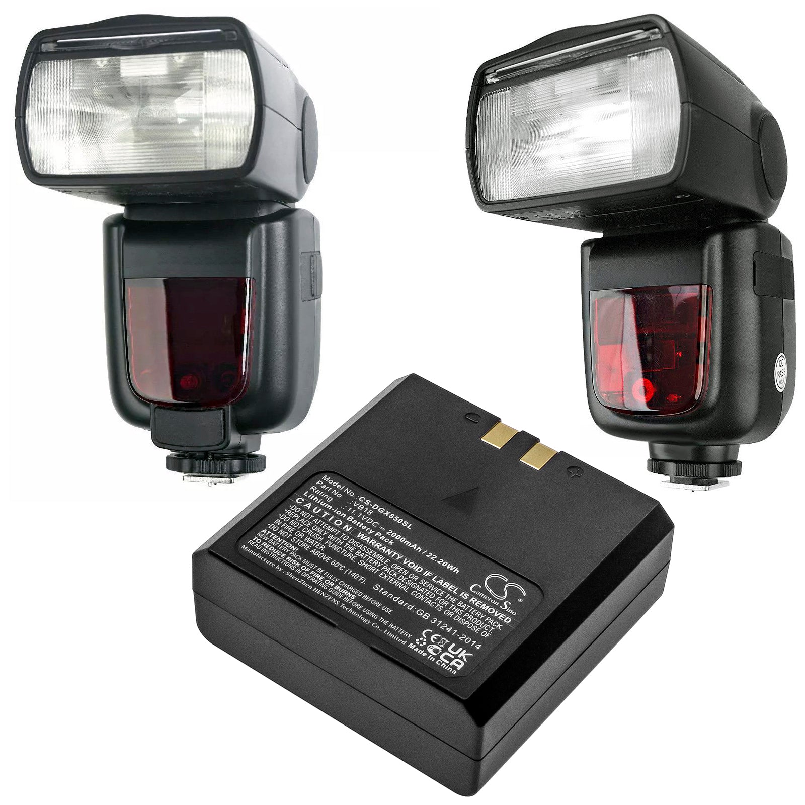 Li-ion, Strobe Lighting Battery fits Flashpoint Vb-18, Zoom Li-on Flash, 11.1V, 2000mAh Strobe Lighting Cameron Sino Technology Limited