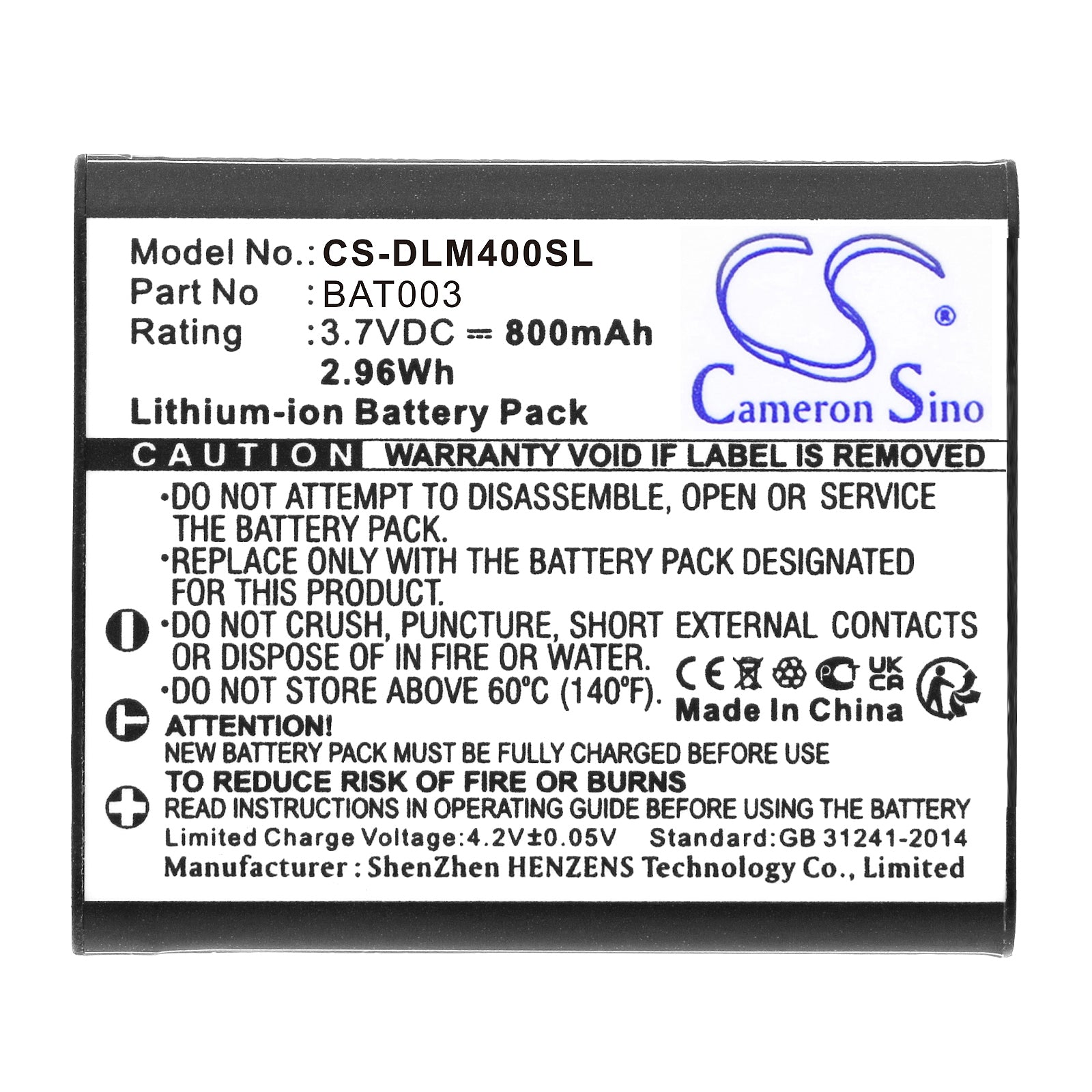 Li-ion, Paintball Gun Battery fits Dlx Luxe Idol, Tm40, 3.7V, 800mAh Paintball Gun Cameron Sino Technology Limited